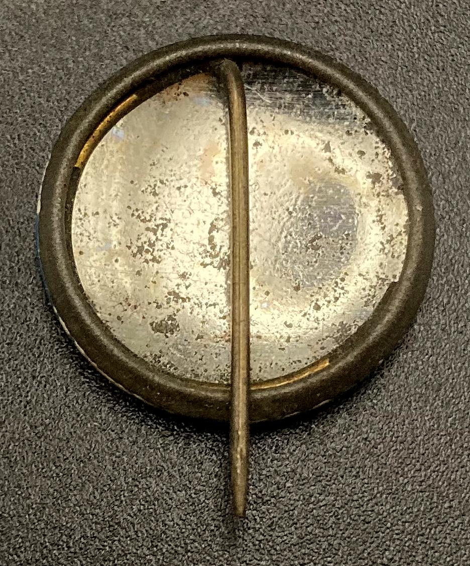 Reverse of Merchant Navy Day fundraising button