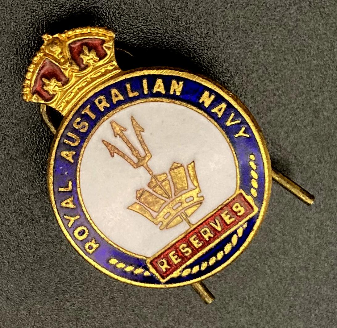 Angled view of Royal Australian Navy Reserves lapel pin