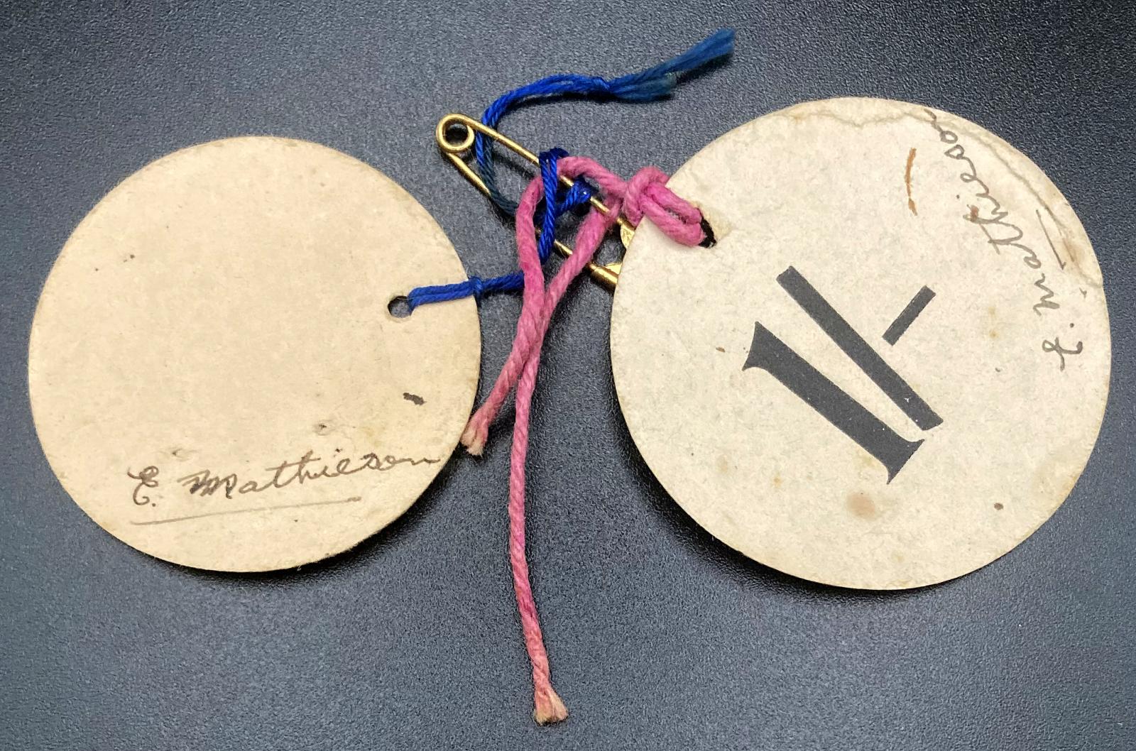 Reverse of joined paper fundraising tags - Battle Stations Week and China Relief appeal