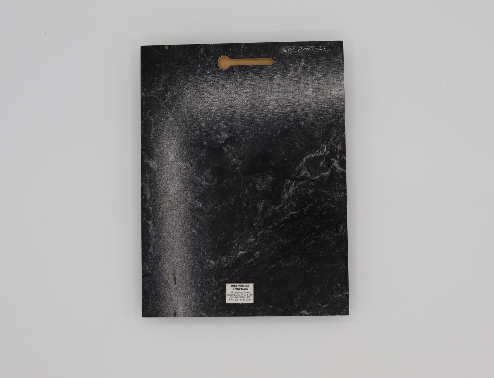 Back of plaque