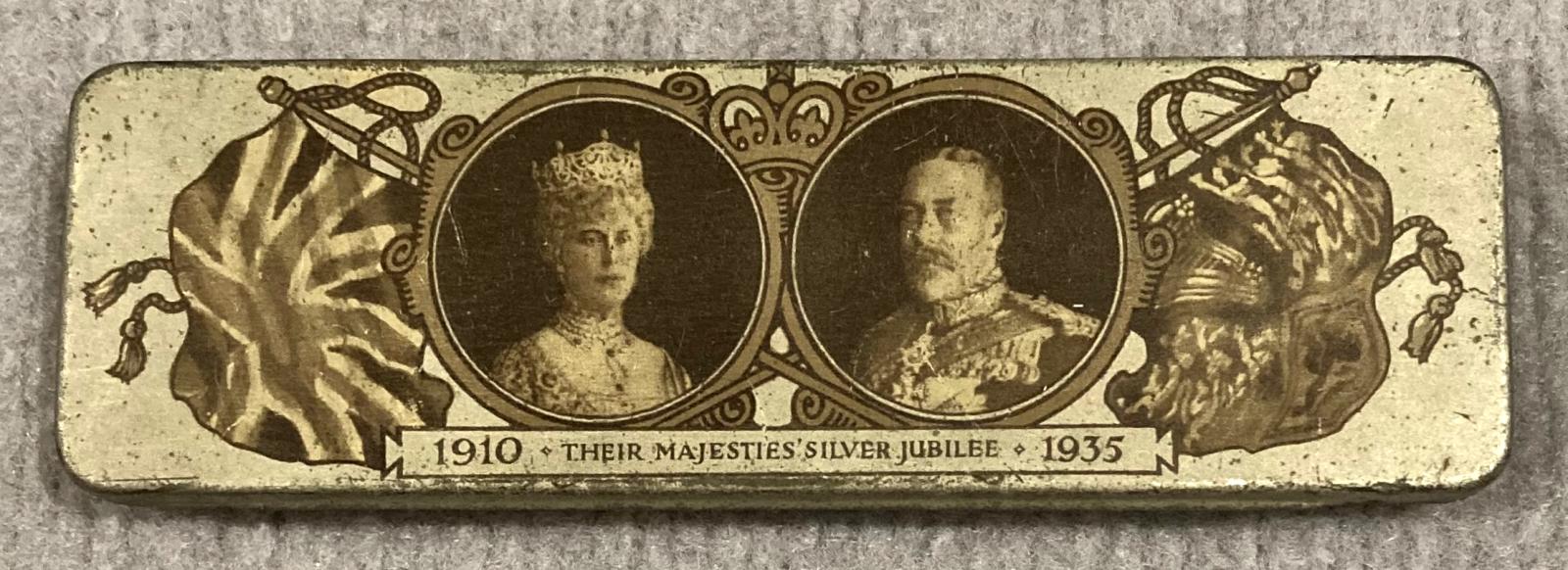 Commemorative confectionary tin - Silver Jubilee of King George V and Queen Mary (1910–1935)