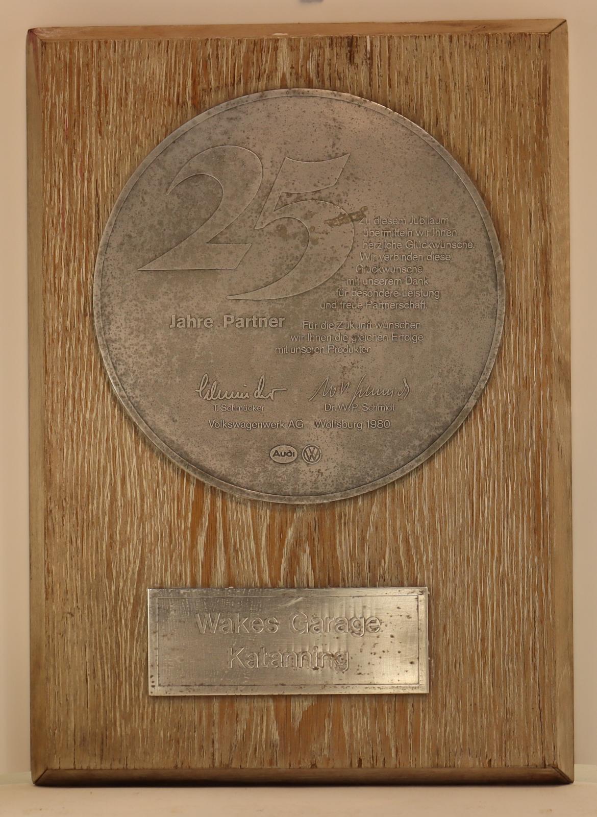 Wakes Garage Katanning Plaque
