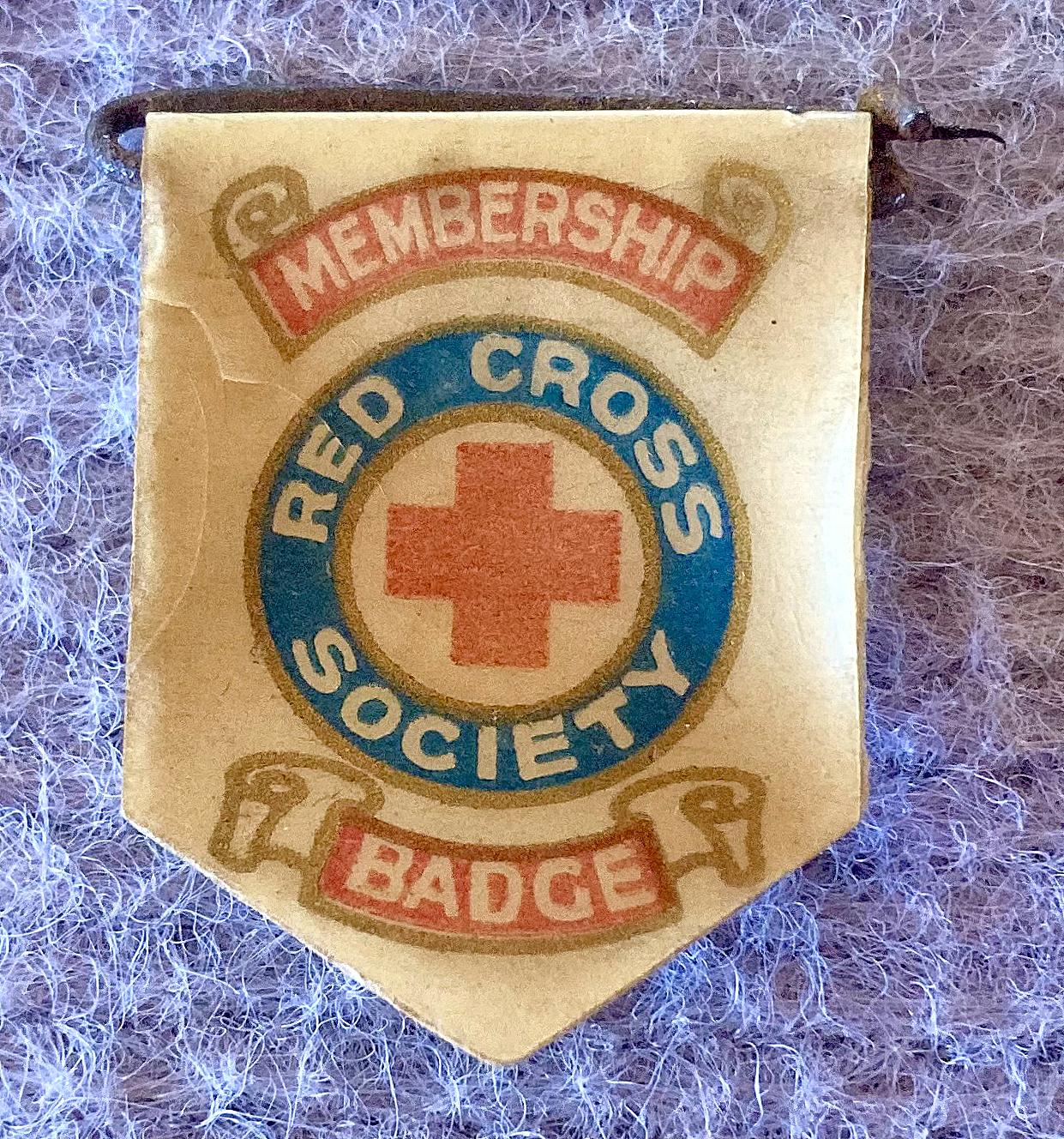 Front of Red Cross Society Queensland Division celluloid membership badge