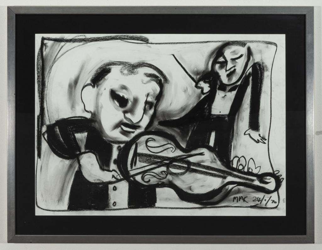 'The Musicians by Wendy MacLeod charcoal drawing