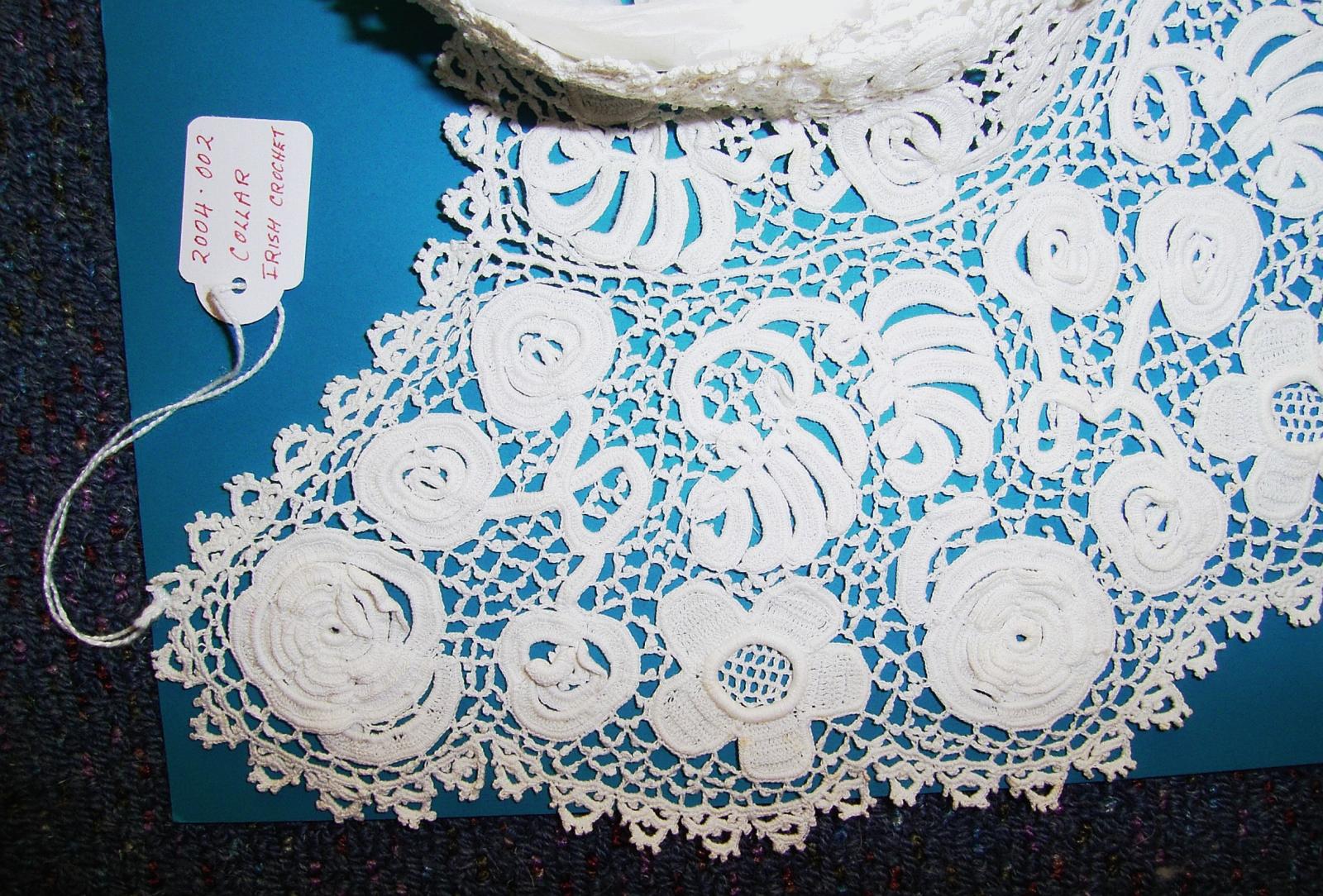 Irish Crochet collar closeup