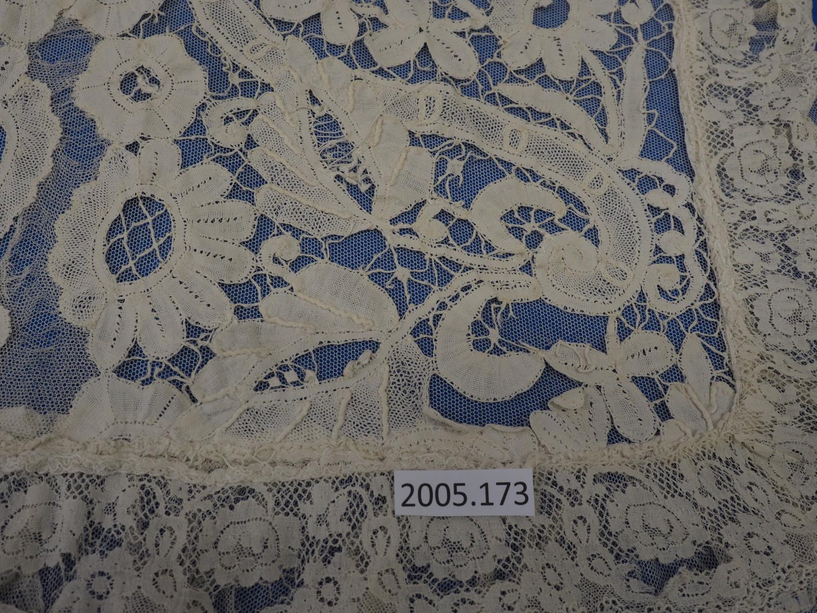 Detail of bobbin lace pillow case