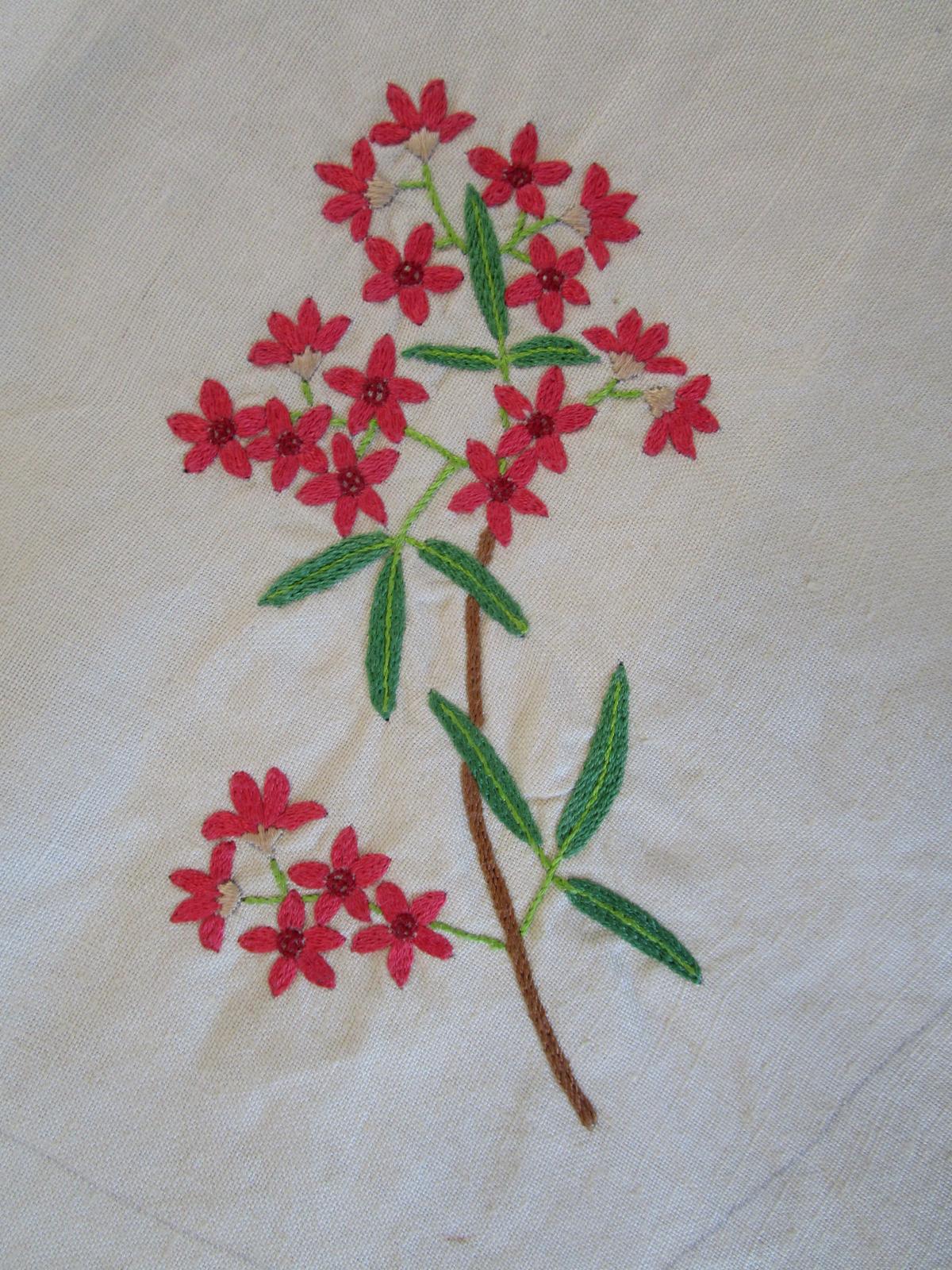 Tea cloth flower detail