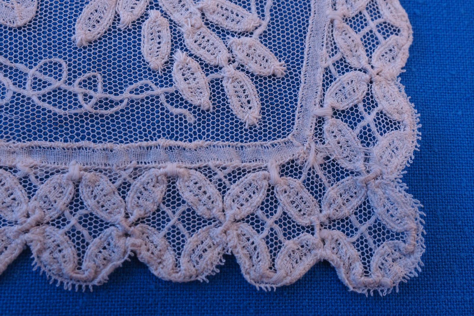 Tape lace collar closeup