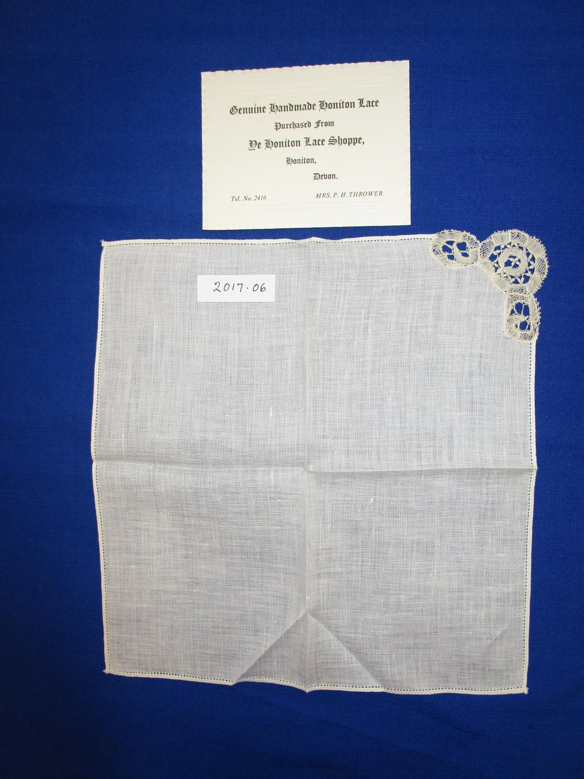 Honiton lace with label