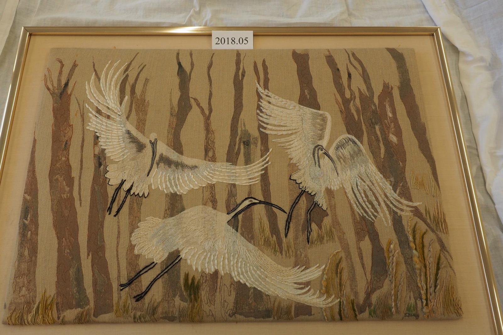 Embroidered picture of Ibis