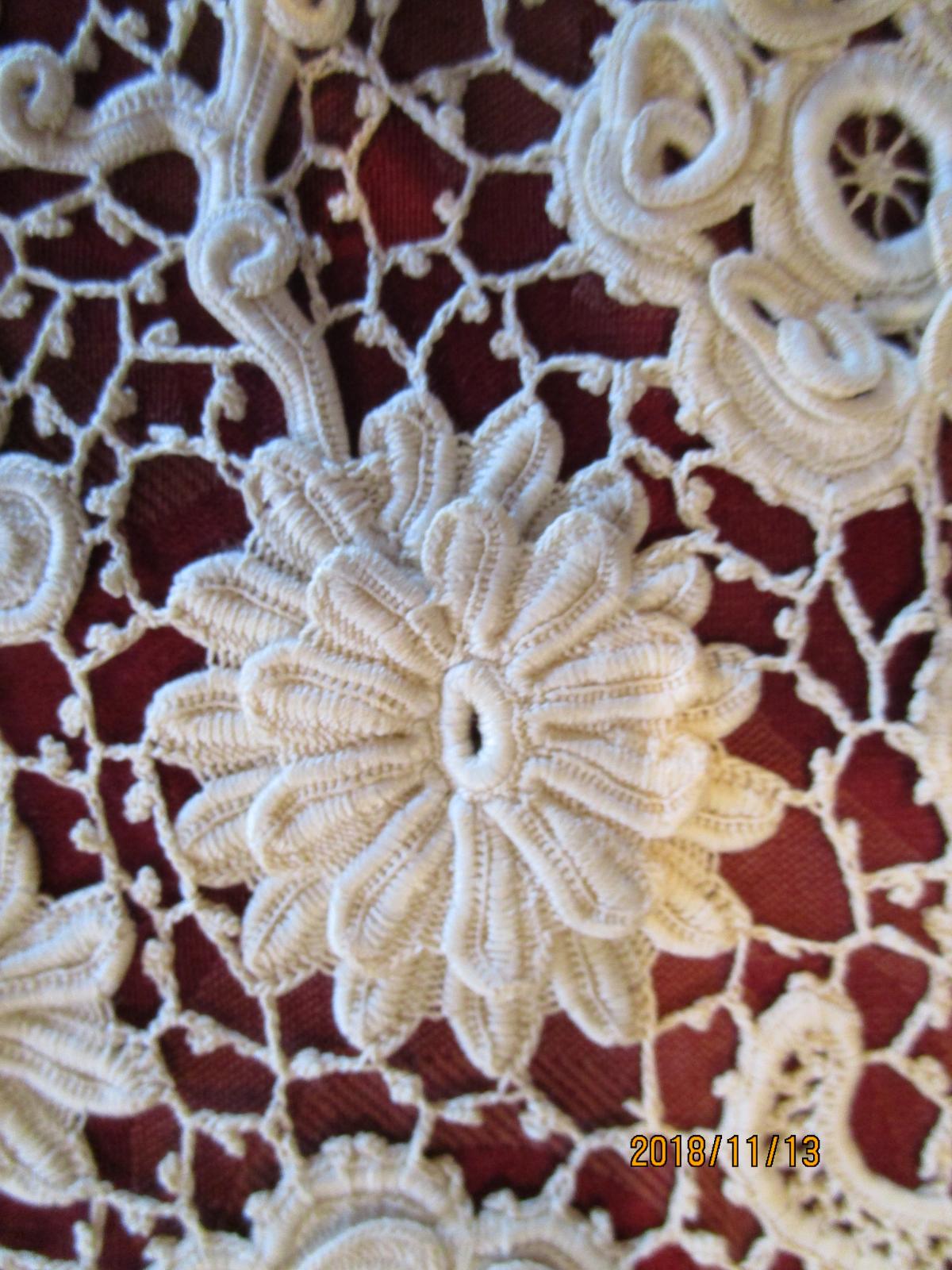 Irish crochet collar detail of flower