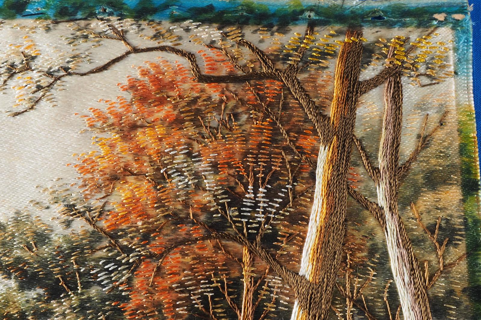 Closeup of embroidery in Japanese picture