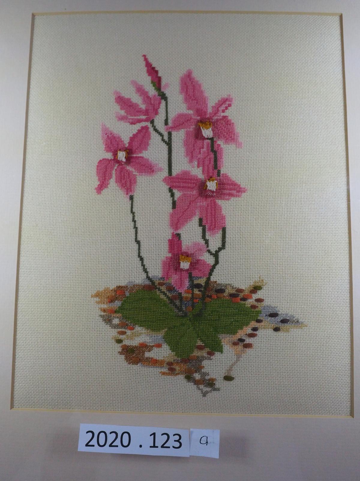 Petit point of Pink Fairy Orchid