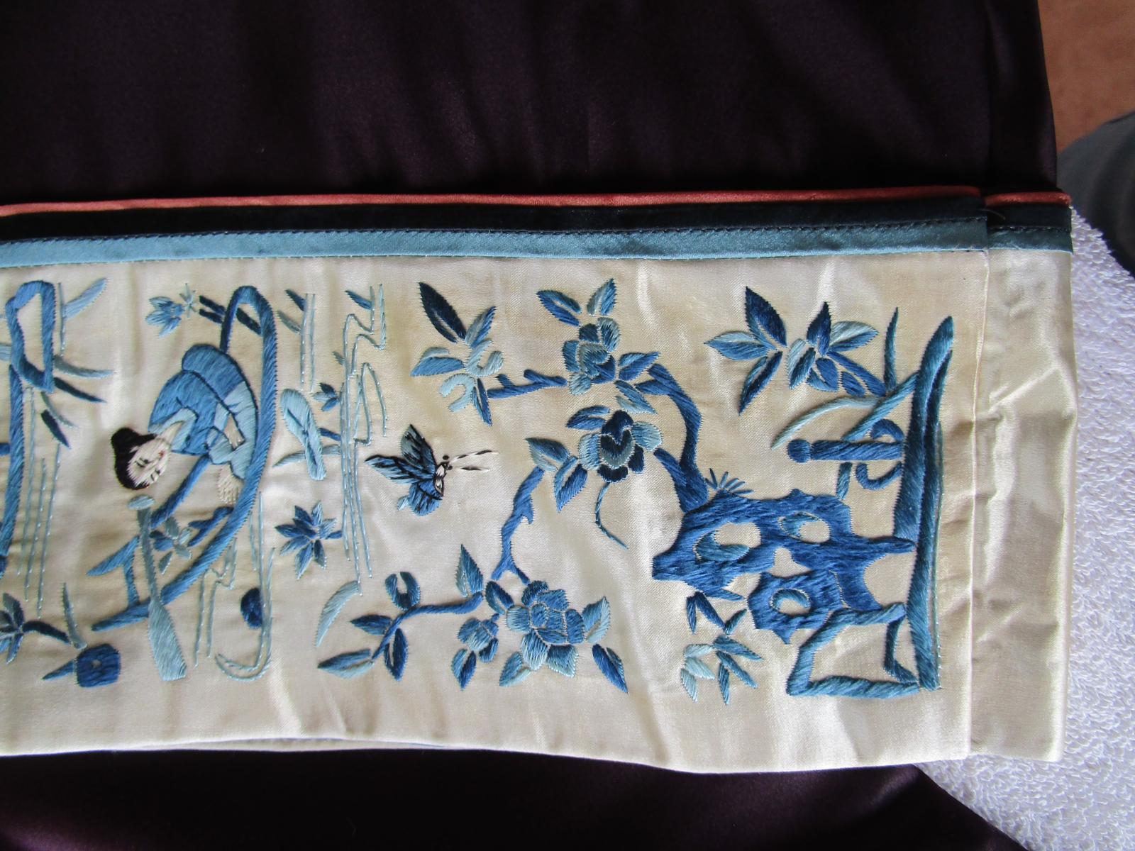 Chinese jacket butterfly and prunus detail