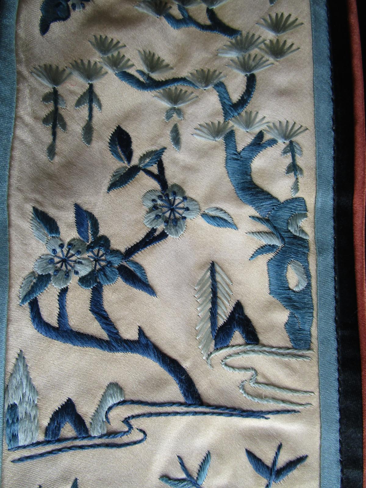 Chinese jacket pine and prunus detail