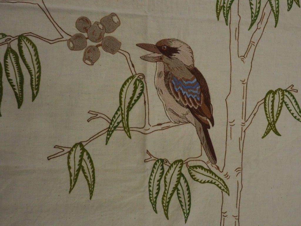 Kookaburra apron detail Kookaburra apron detail