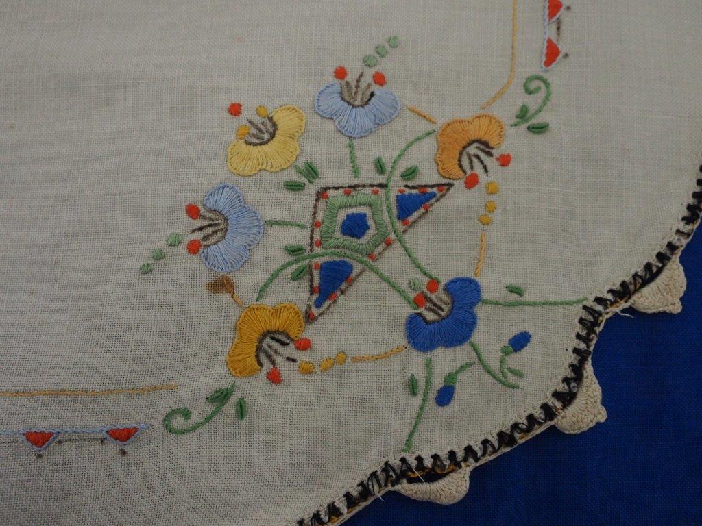 Embroidered mat detail