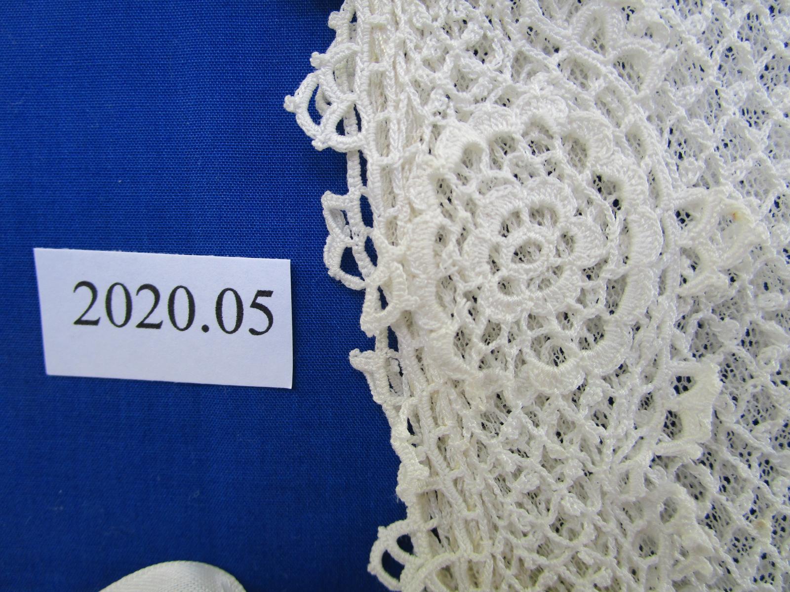 Irish crochet bonnet detail