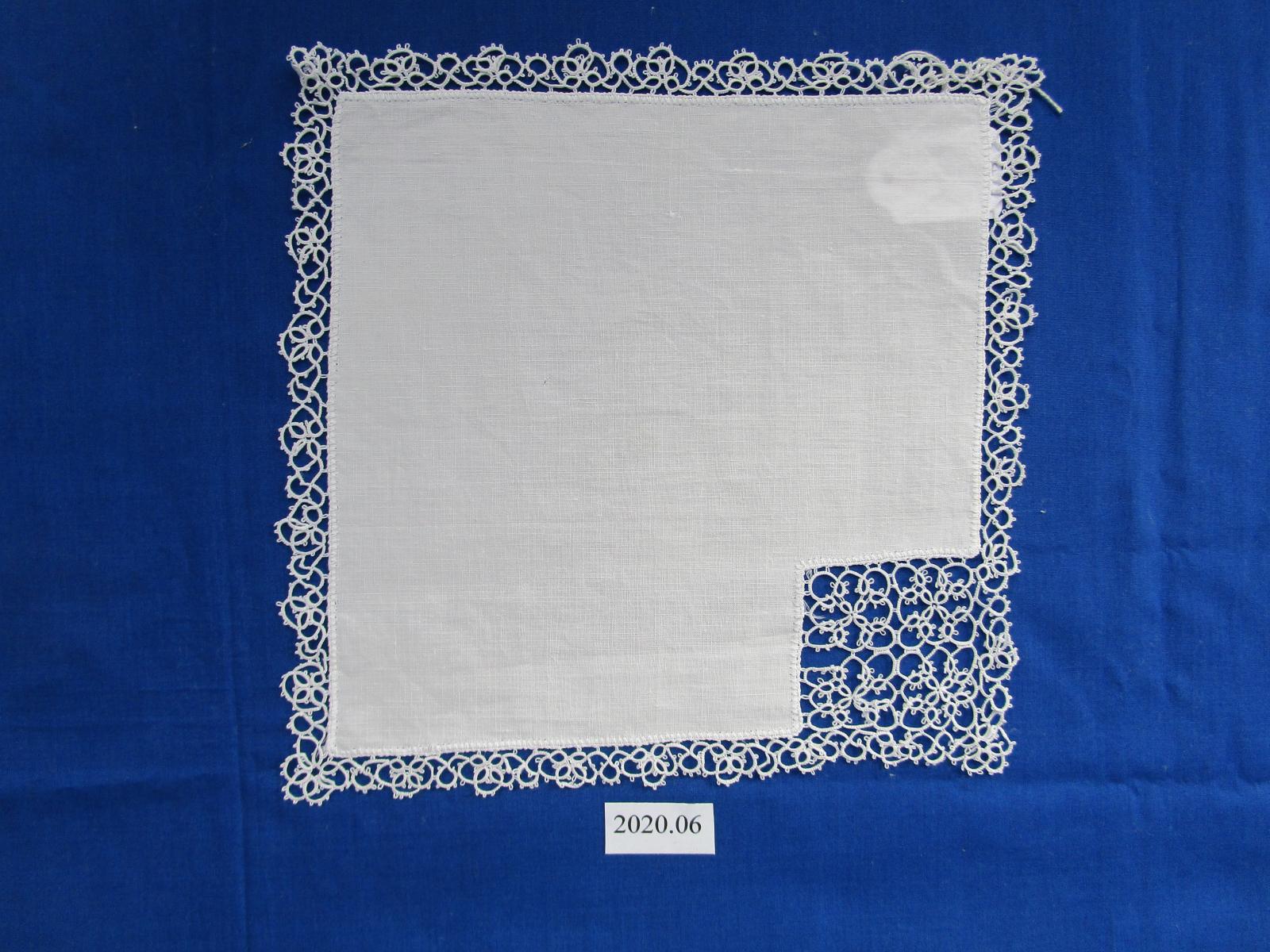 Handkerchief with tatted edge