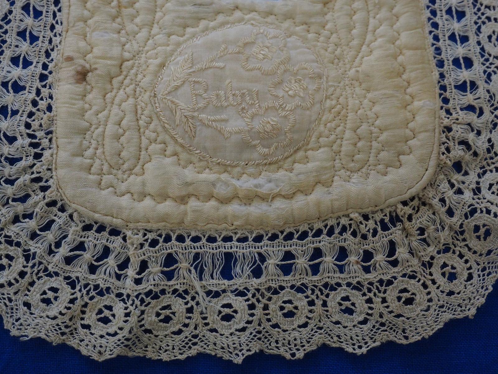 Detail of bib with quilting