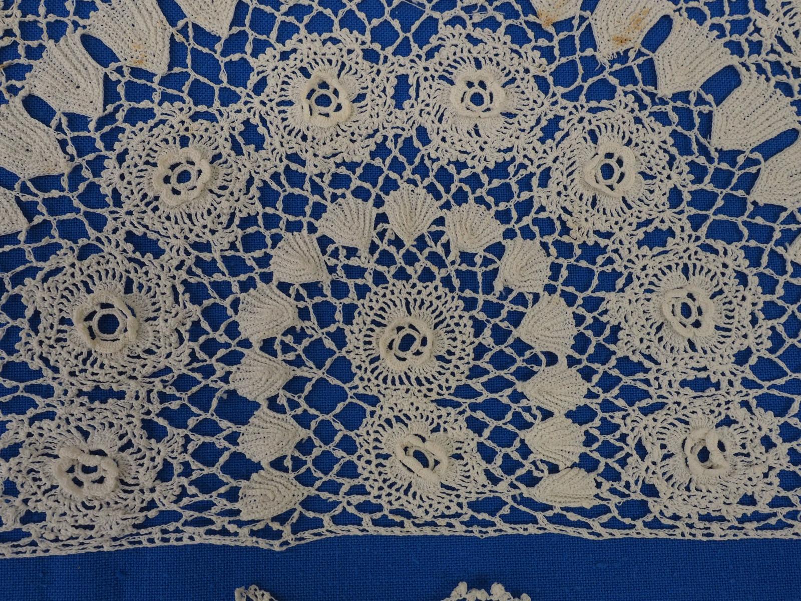 Irish crochet tea cosy detail