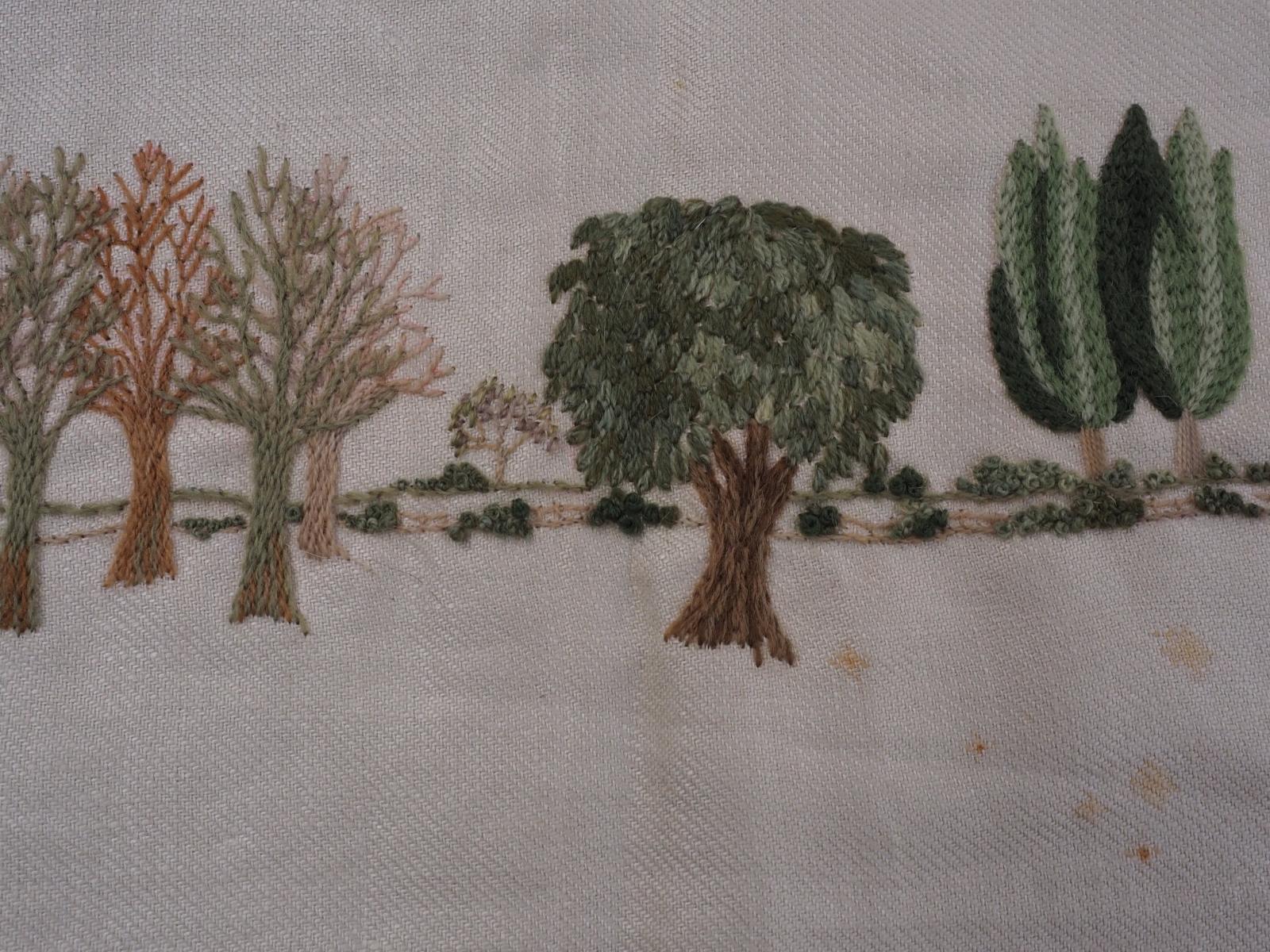 Detail of embroidered trees 3