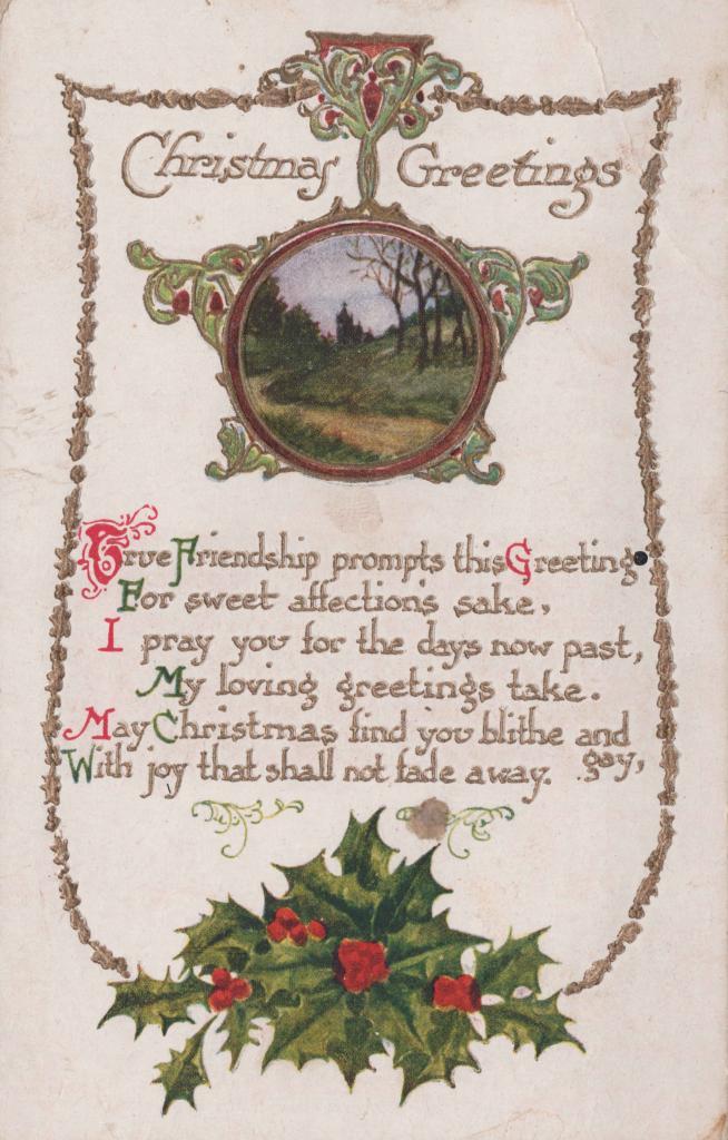 CHRISTMAS CARD: POEM AND HOLLY | Collections WA