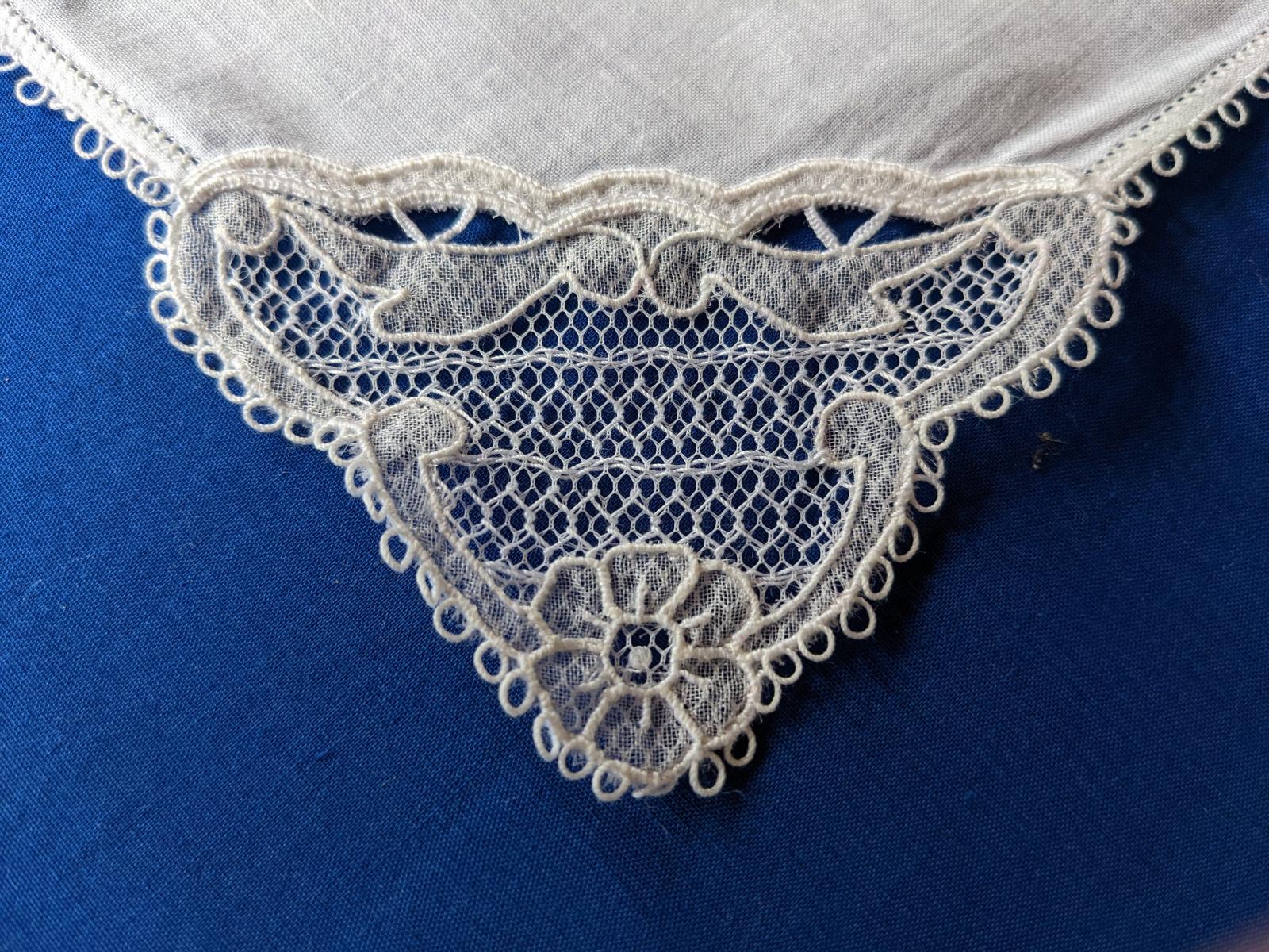 Detail of Carrickmacross embroidery