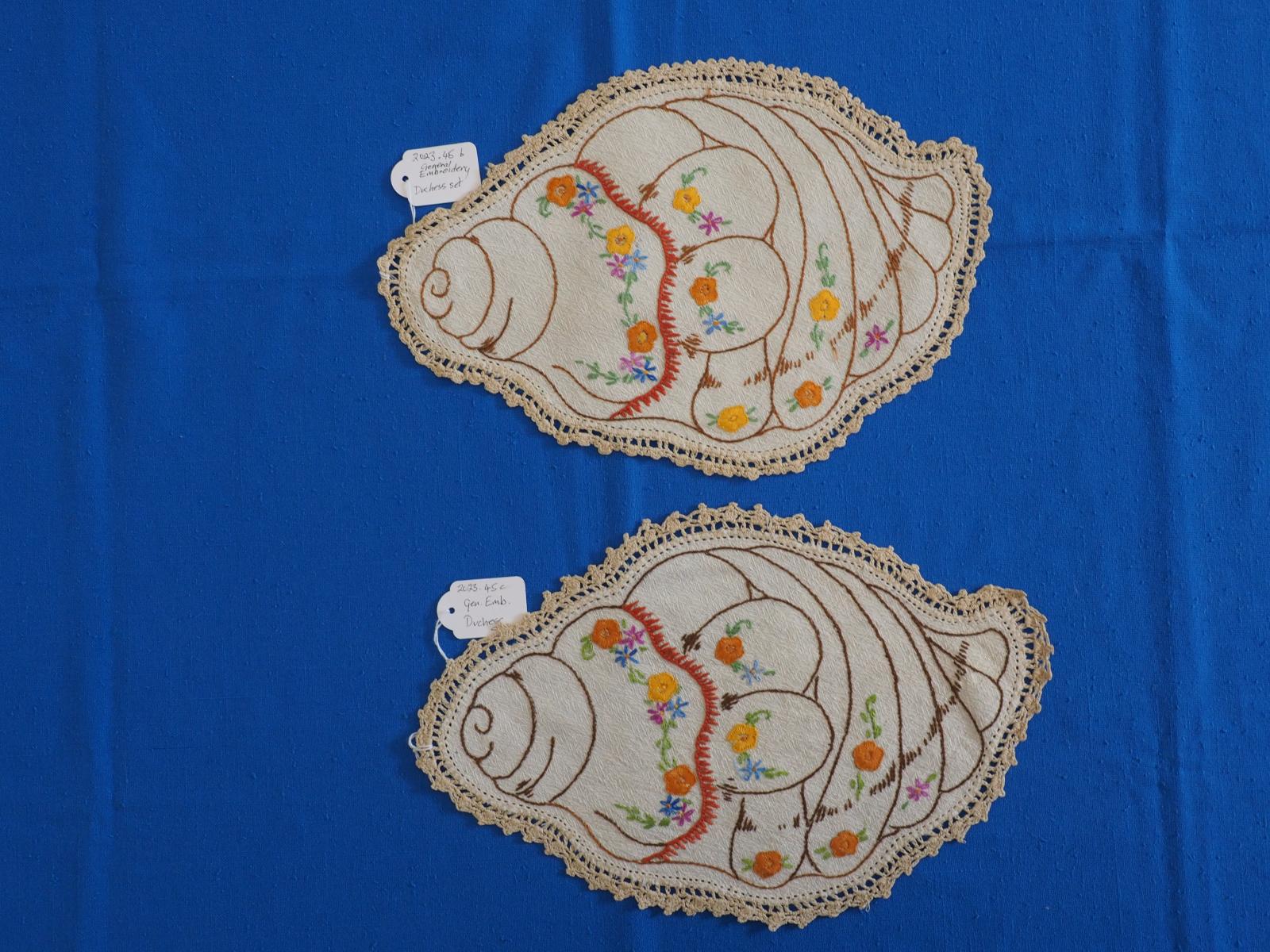 Embroidered duchess set