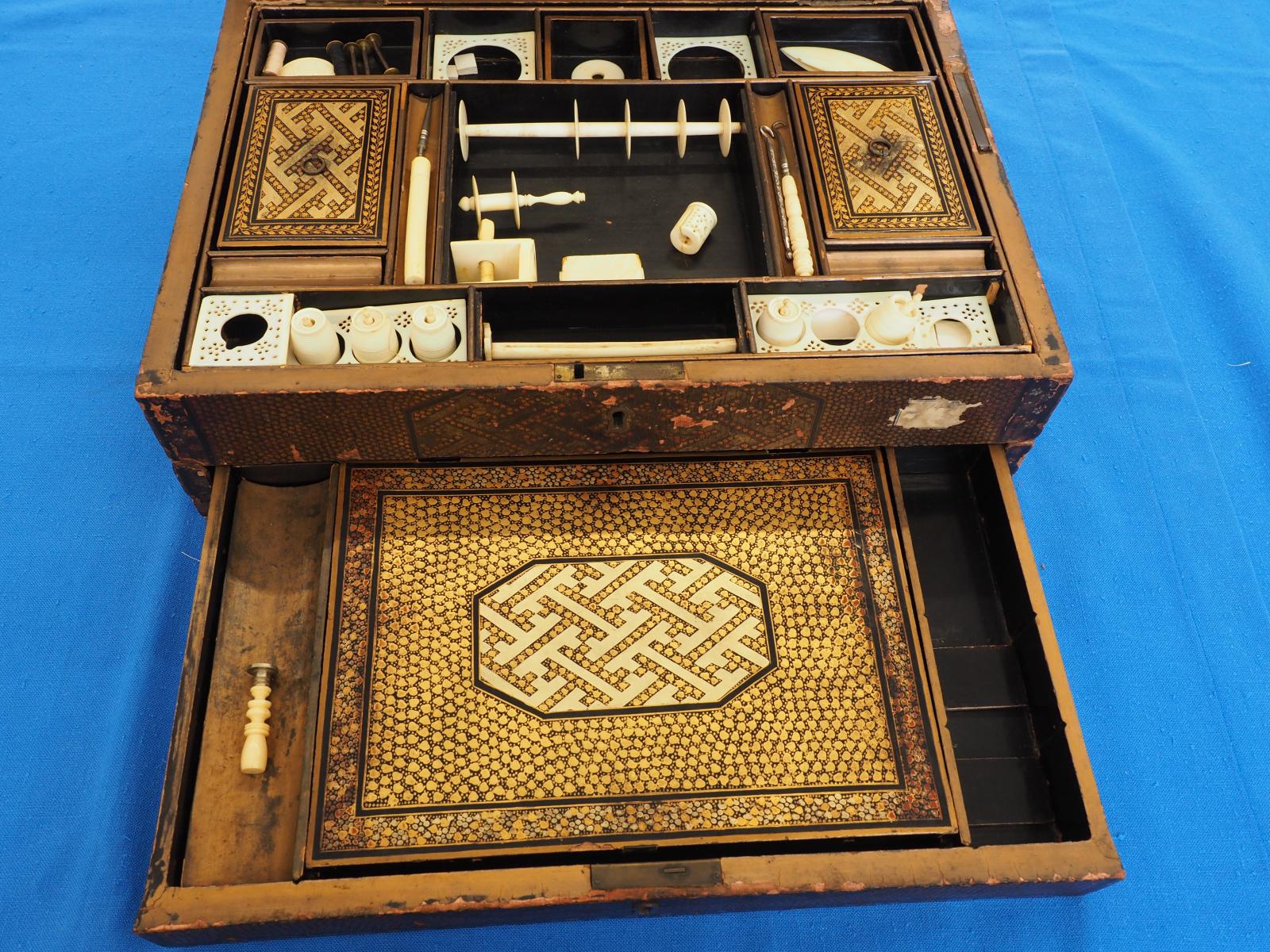 Sewing box showing drawer