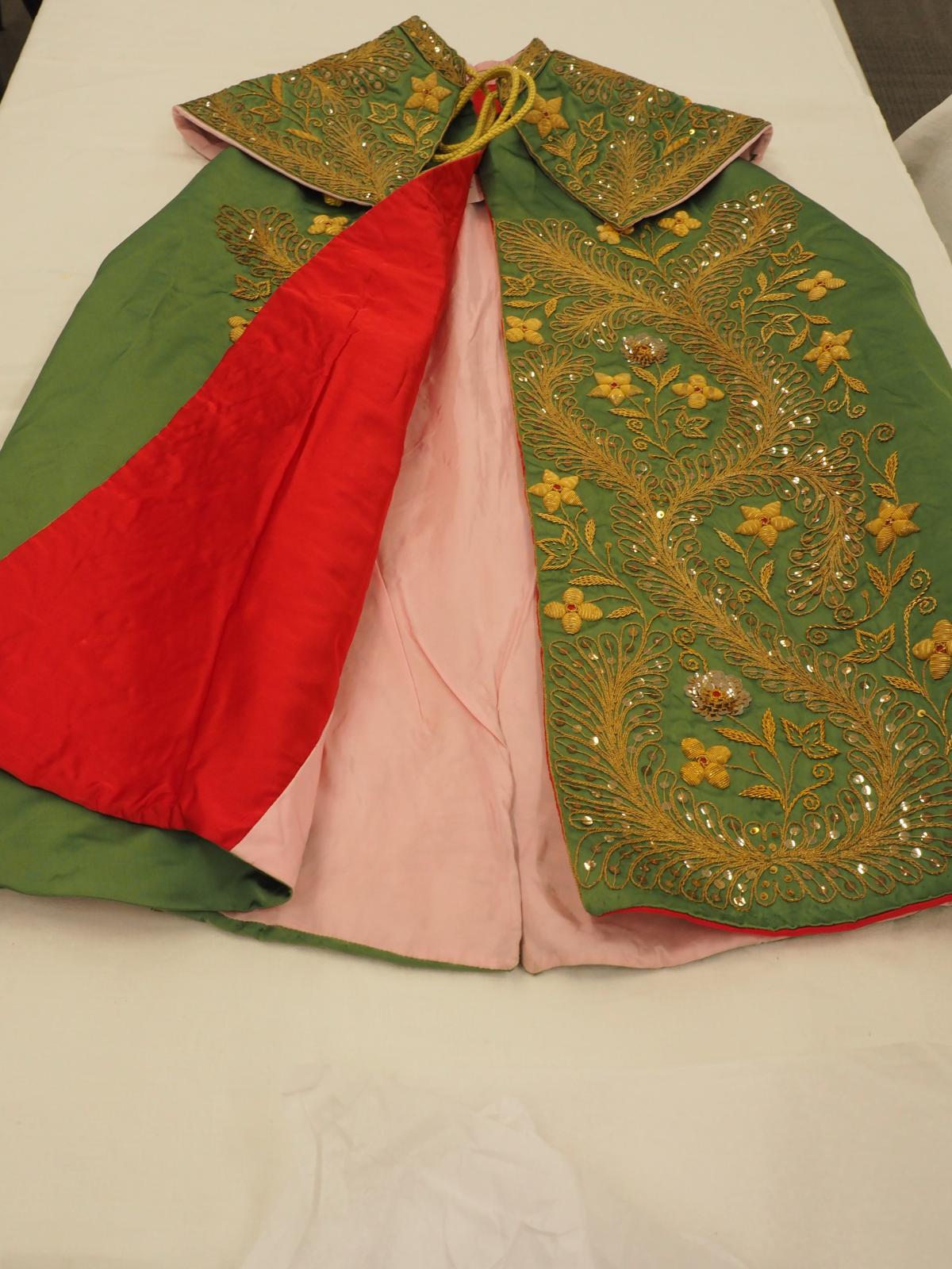 Gold work cape detail