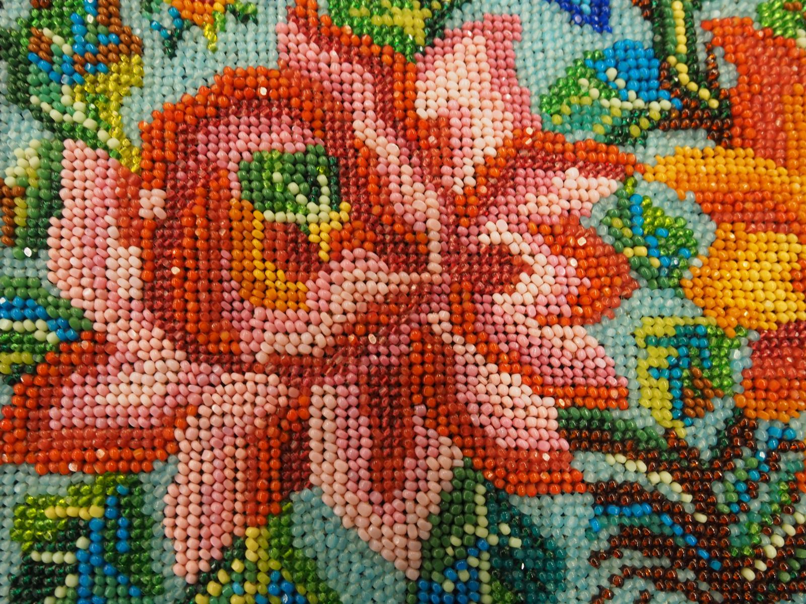 Detail of beadwork panel