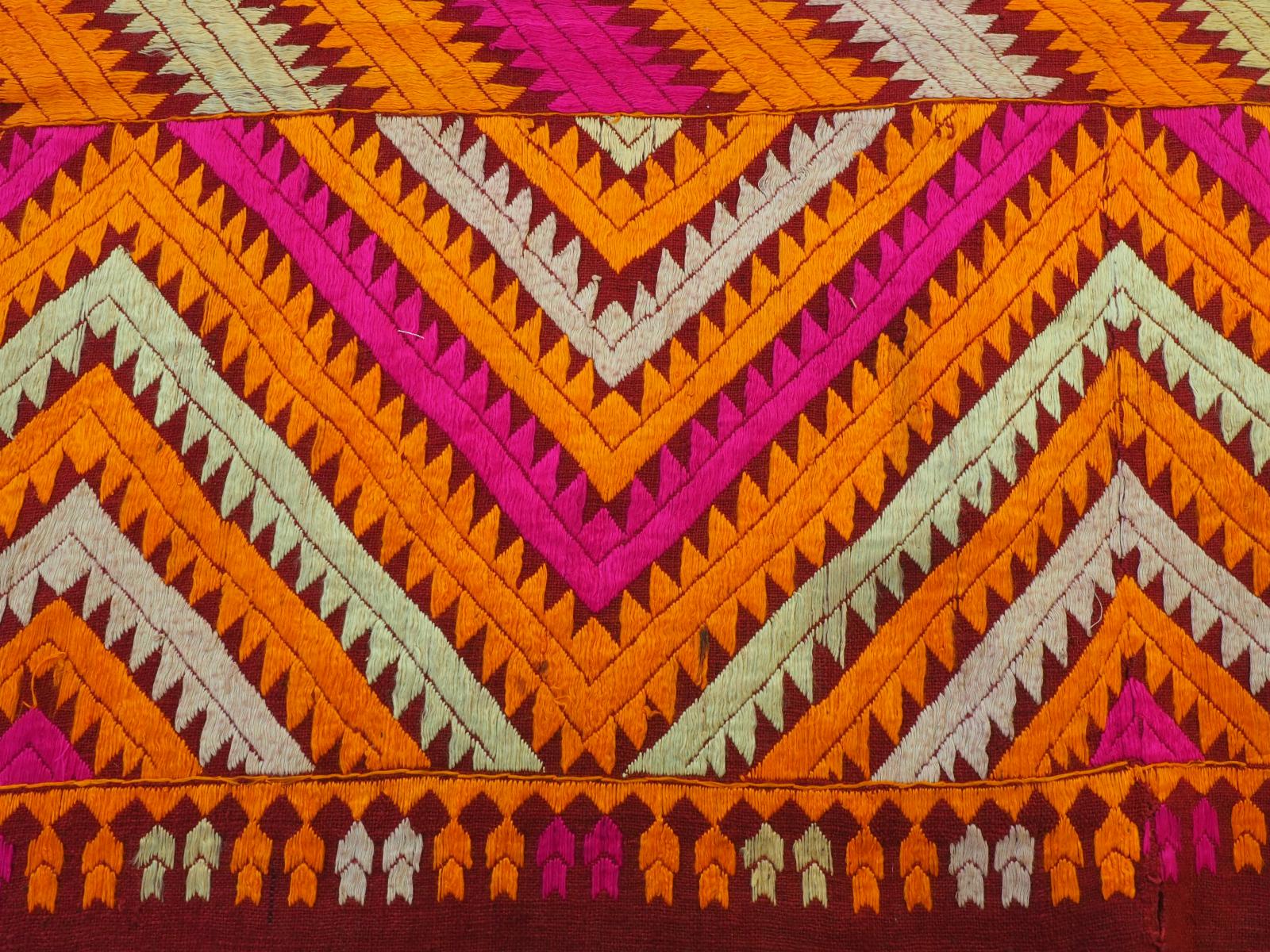 Detail of Phulkari shawl design