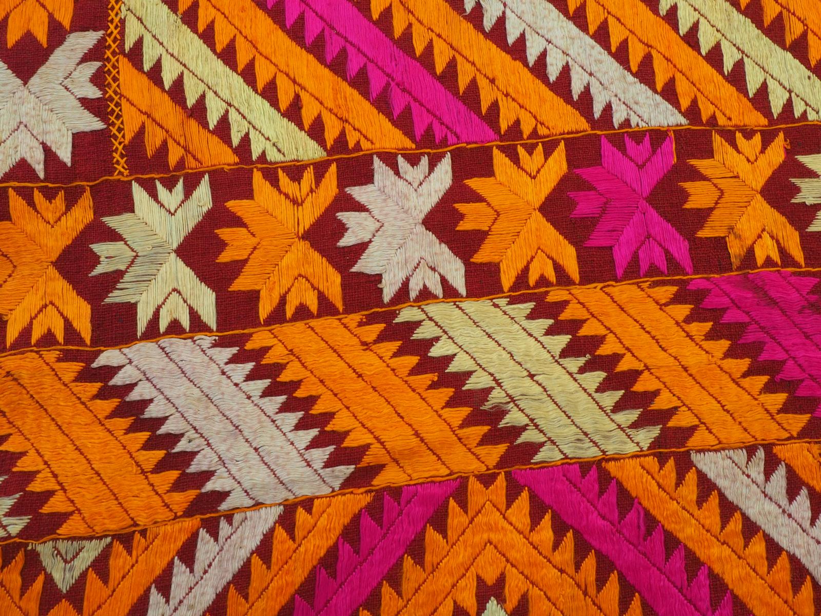 Detail of Phulkari shawl design