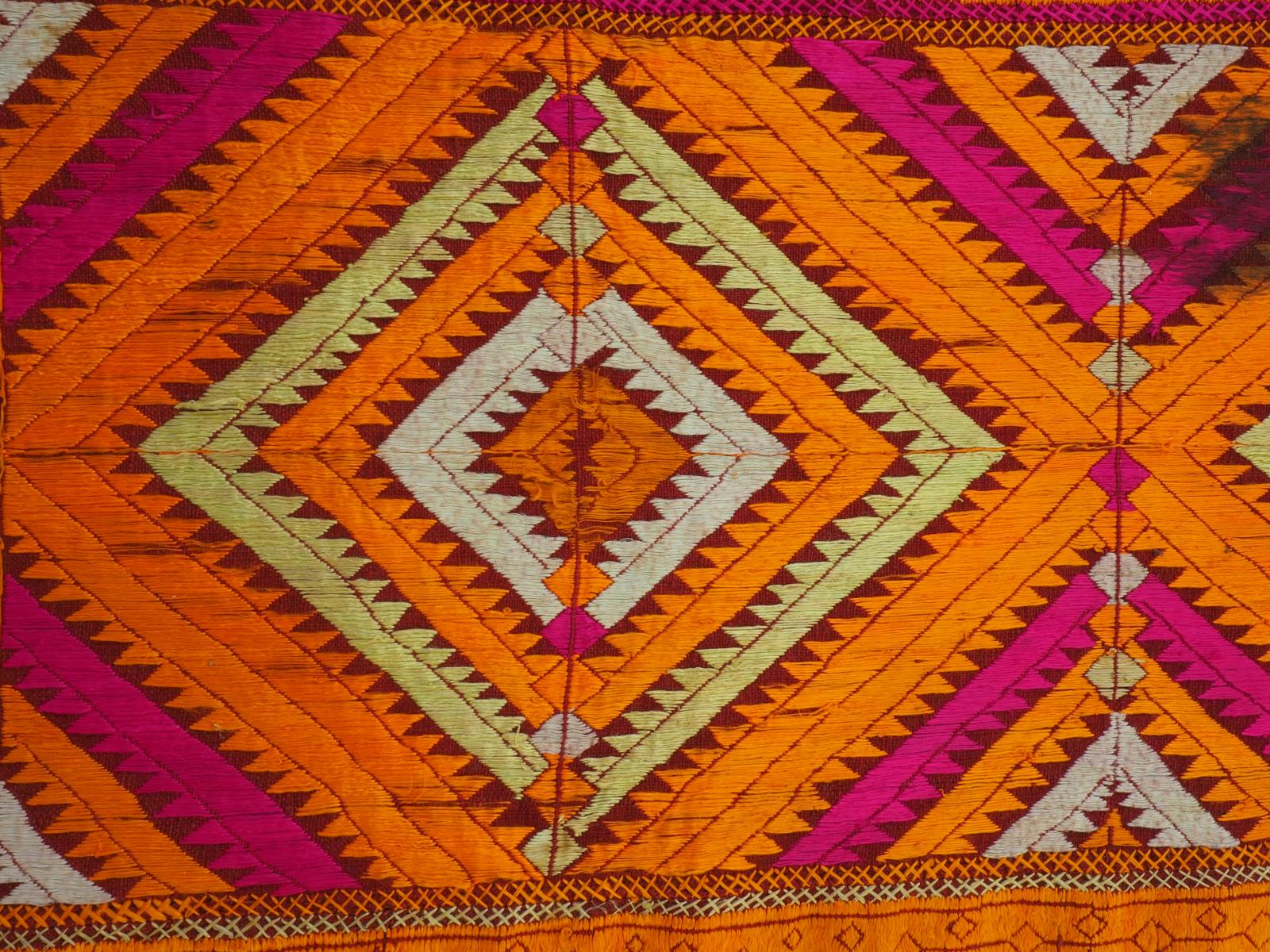 Detail of Phulkari shawl design