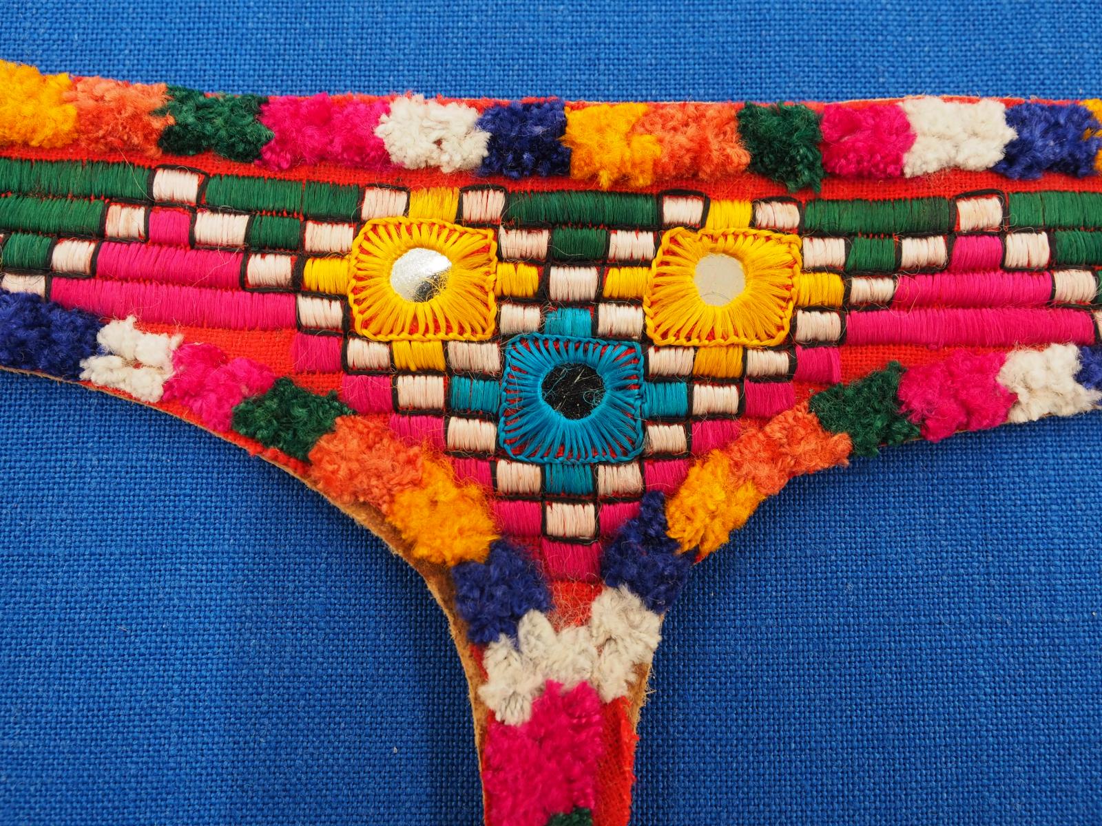 Detail of embroidery on strap