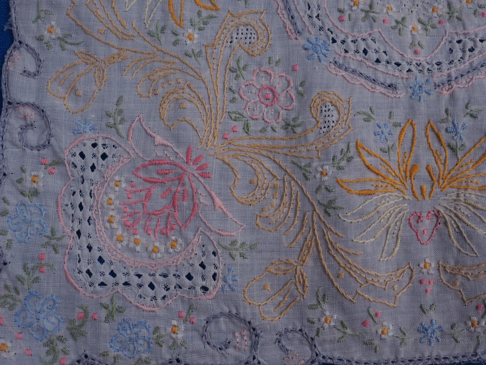 Embroidered handkerchief detail