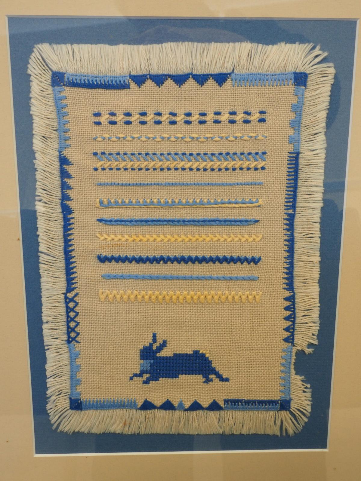 Child's sampler with rabbit