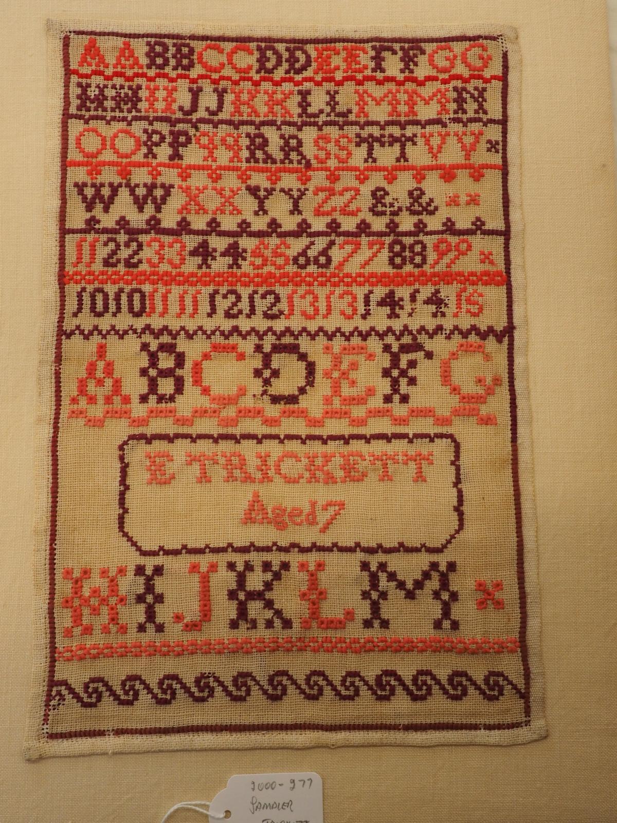 Cross stitch sampler