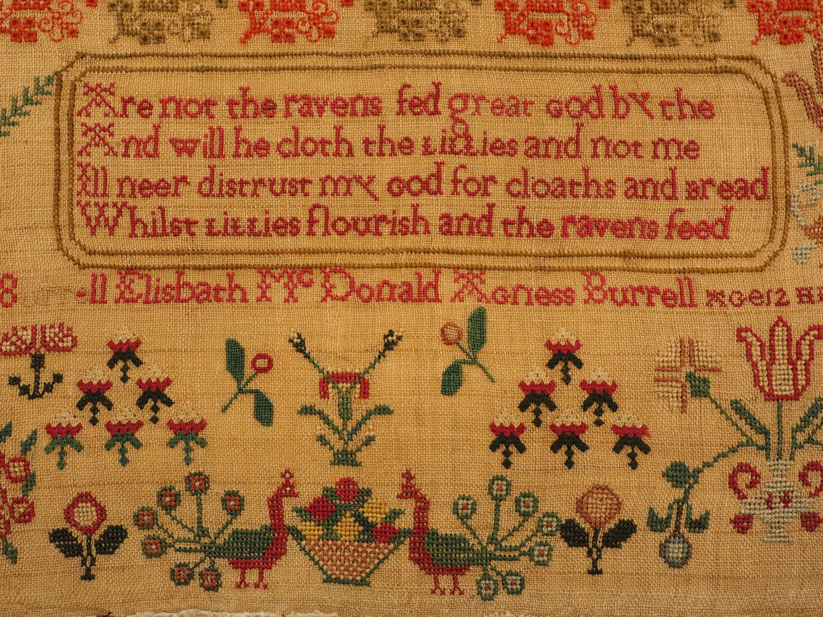Detail of sampler stitching