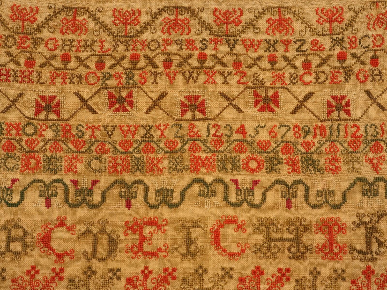 Detail of sampler stitching