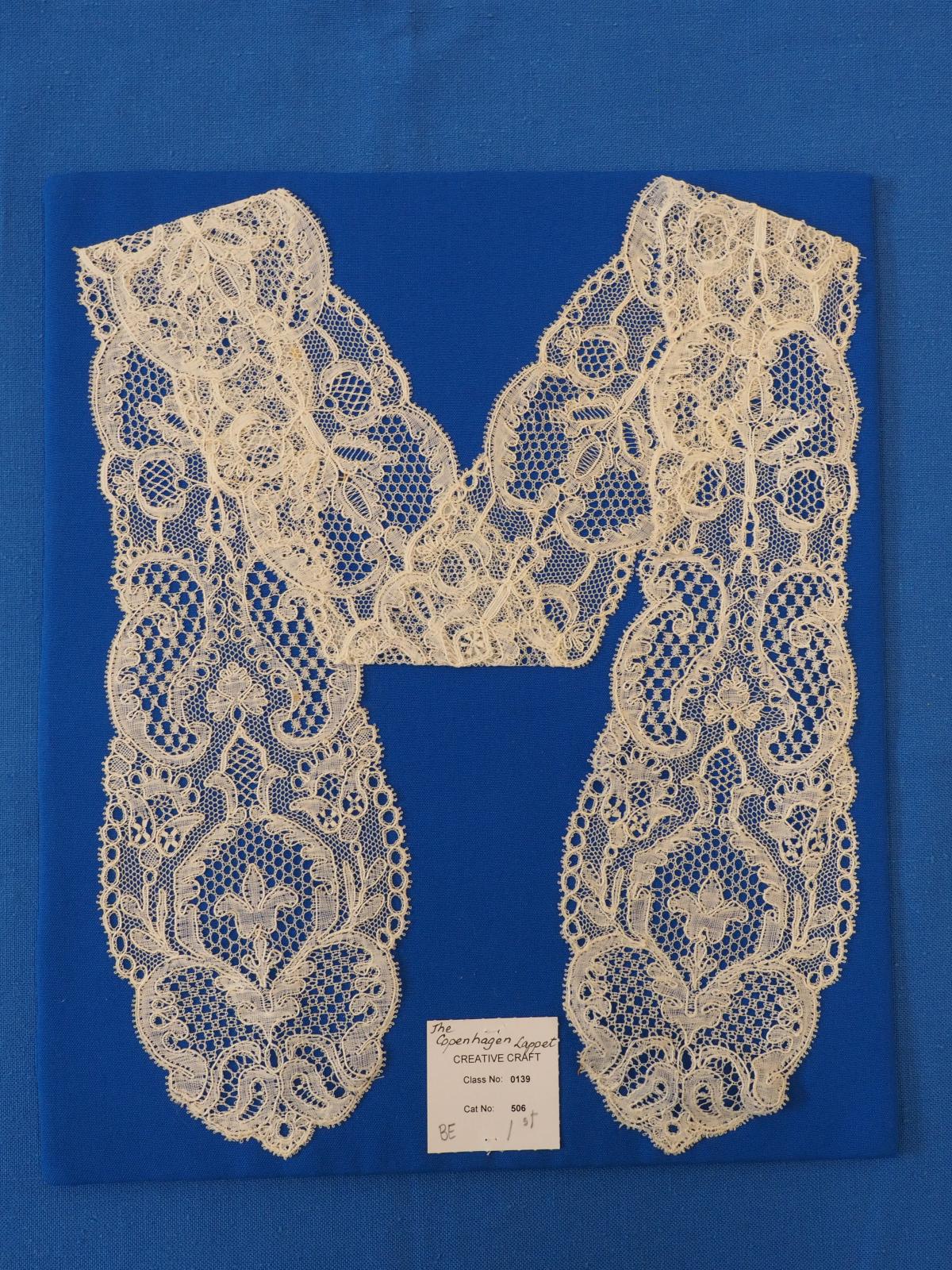 Lappet of bobbin lace made by Olwyn Scott