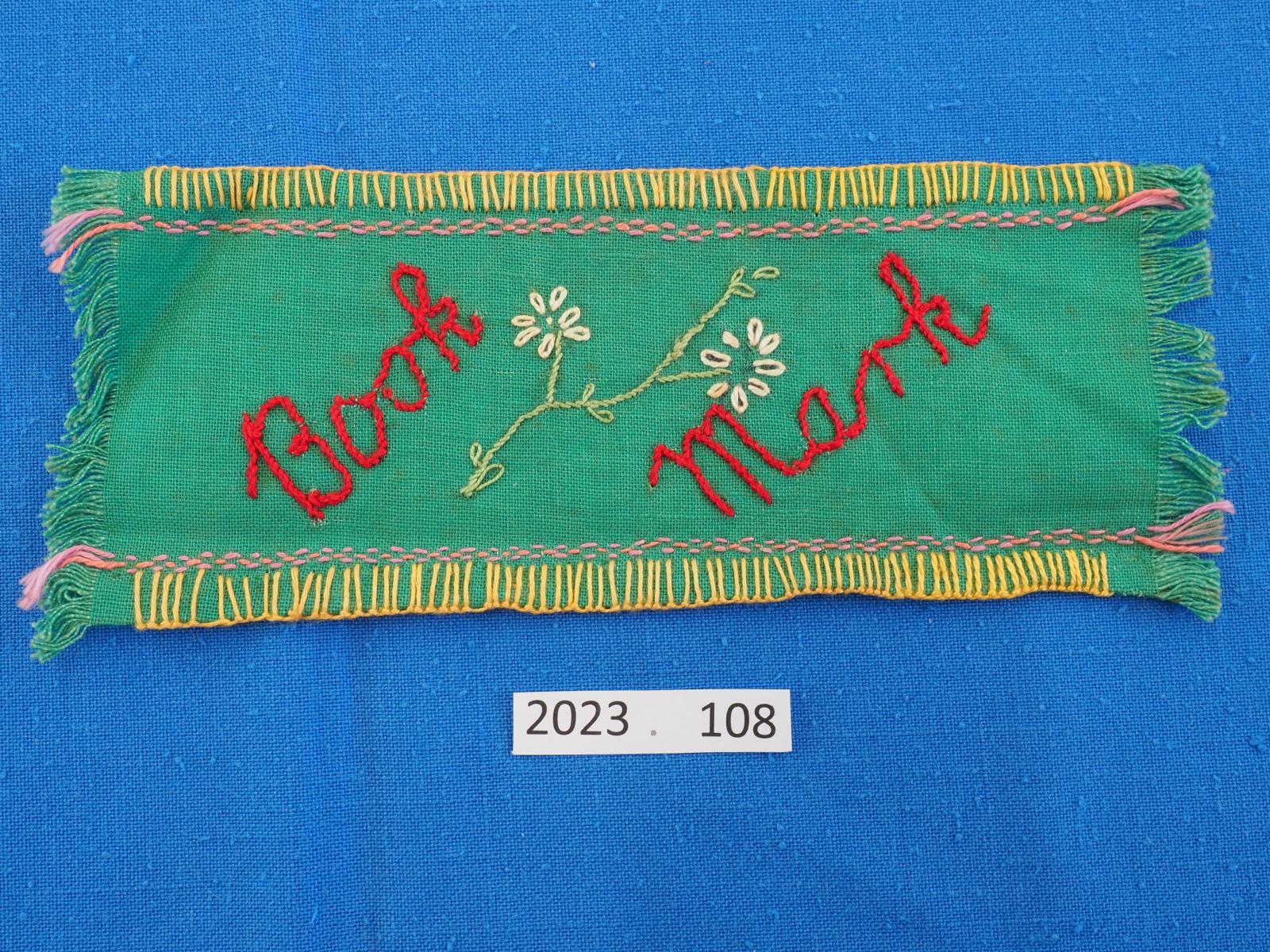 bookmark stitched by a child