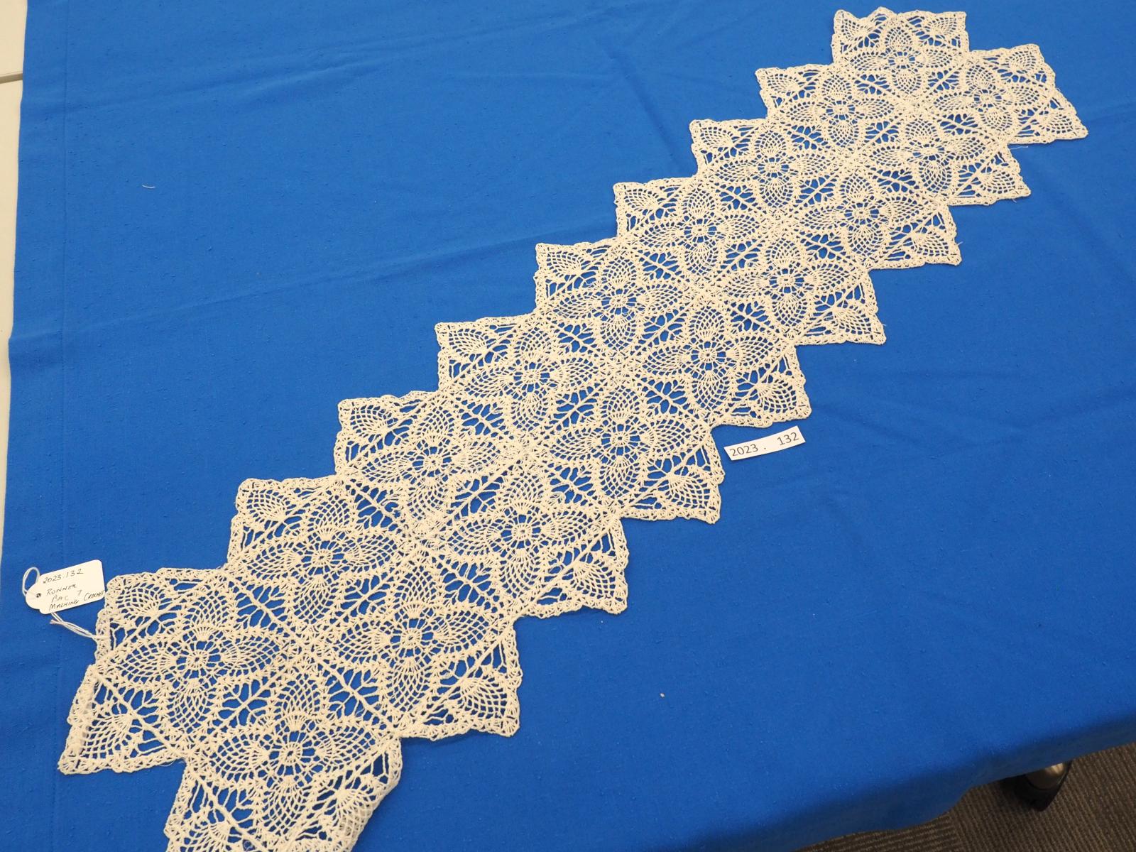 Machine crochet runner