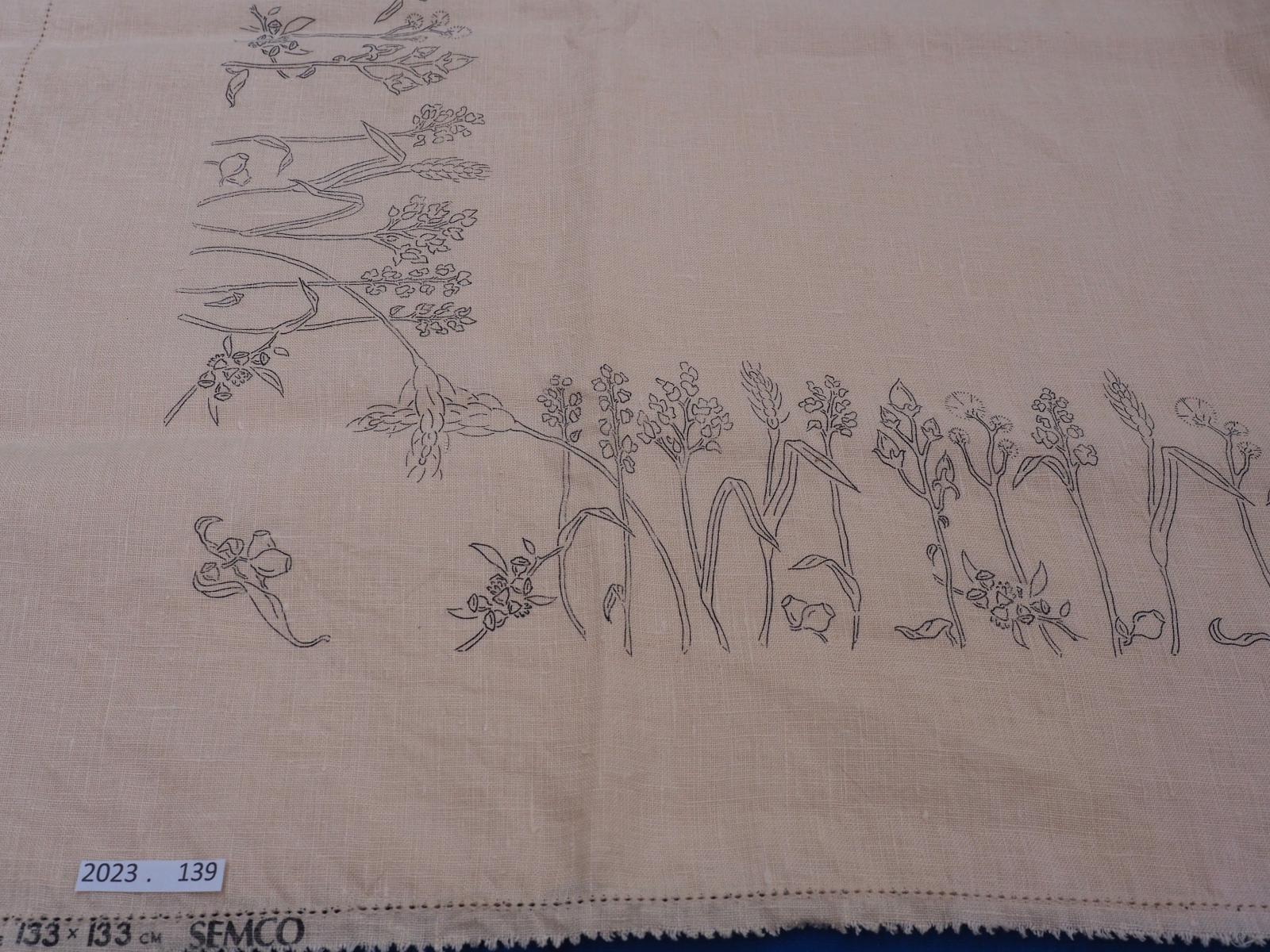 Australian wildflower stamped linen