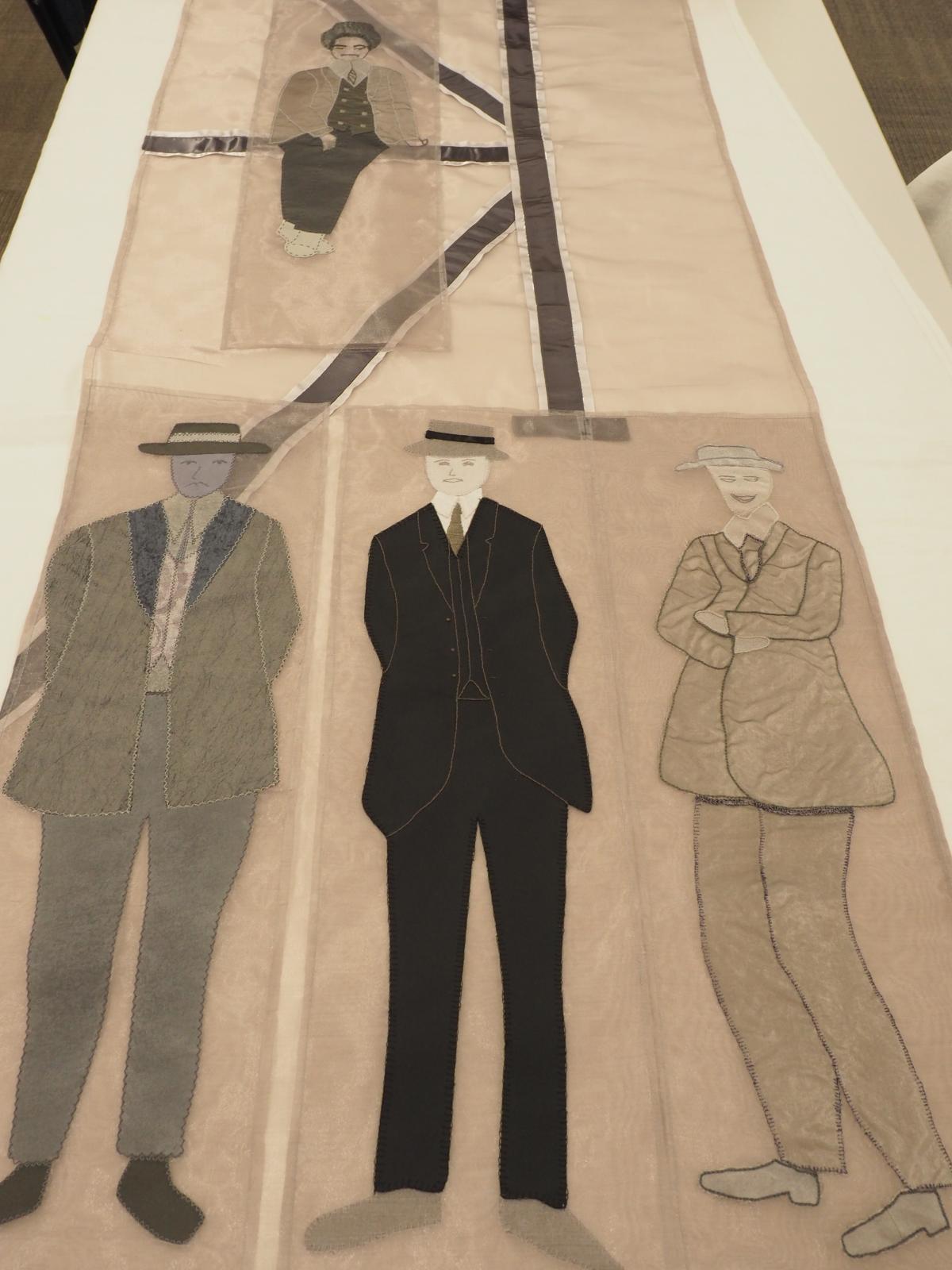 Contemporary embroidered hanging