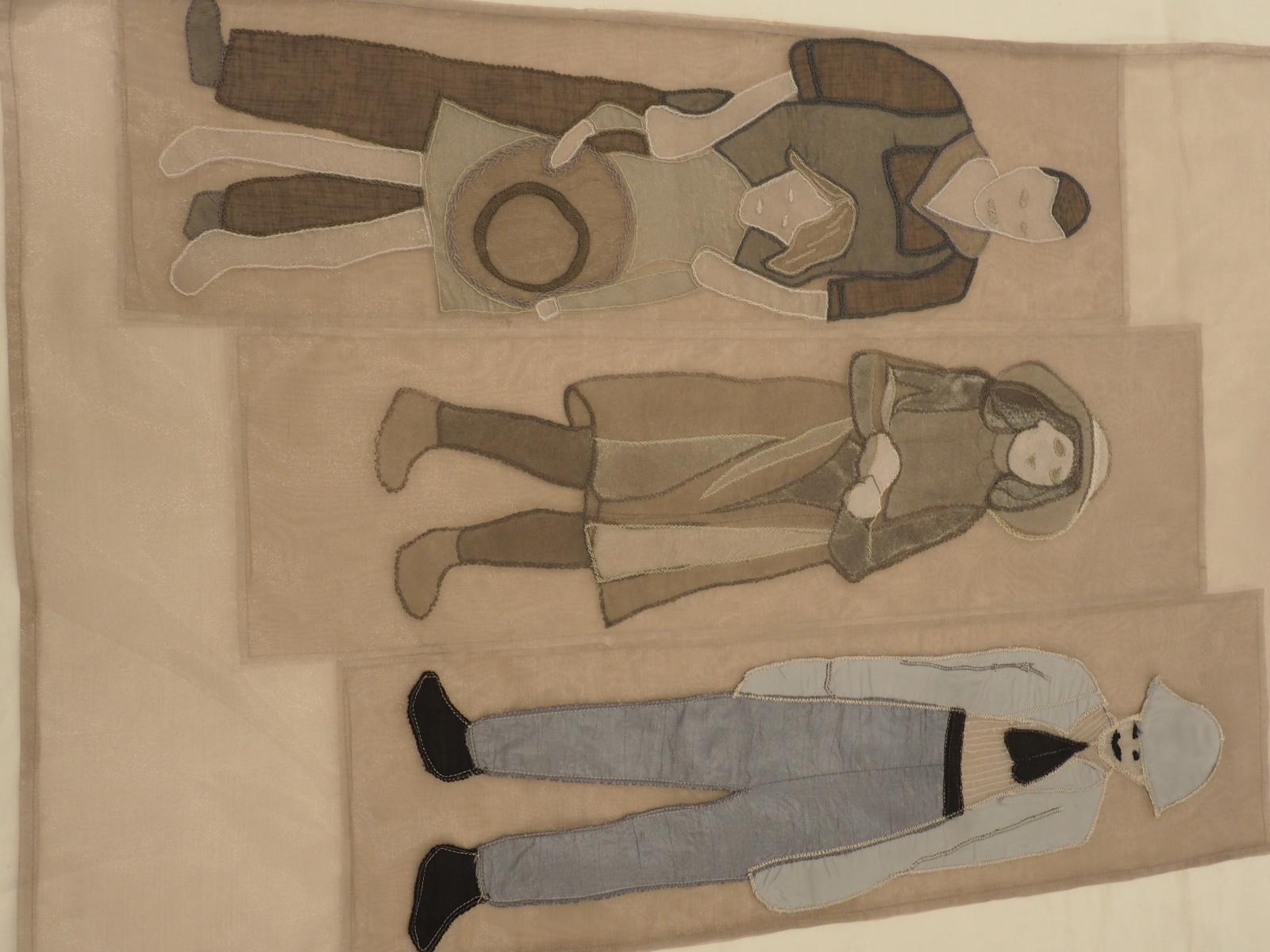 Contemporary embroidered hanging