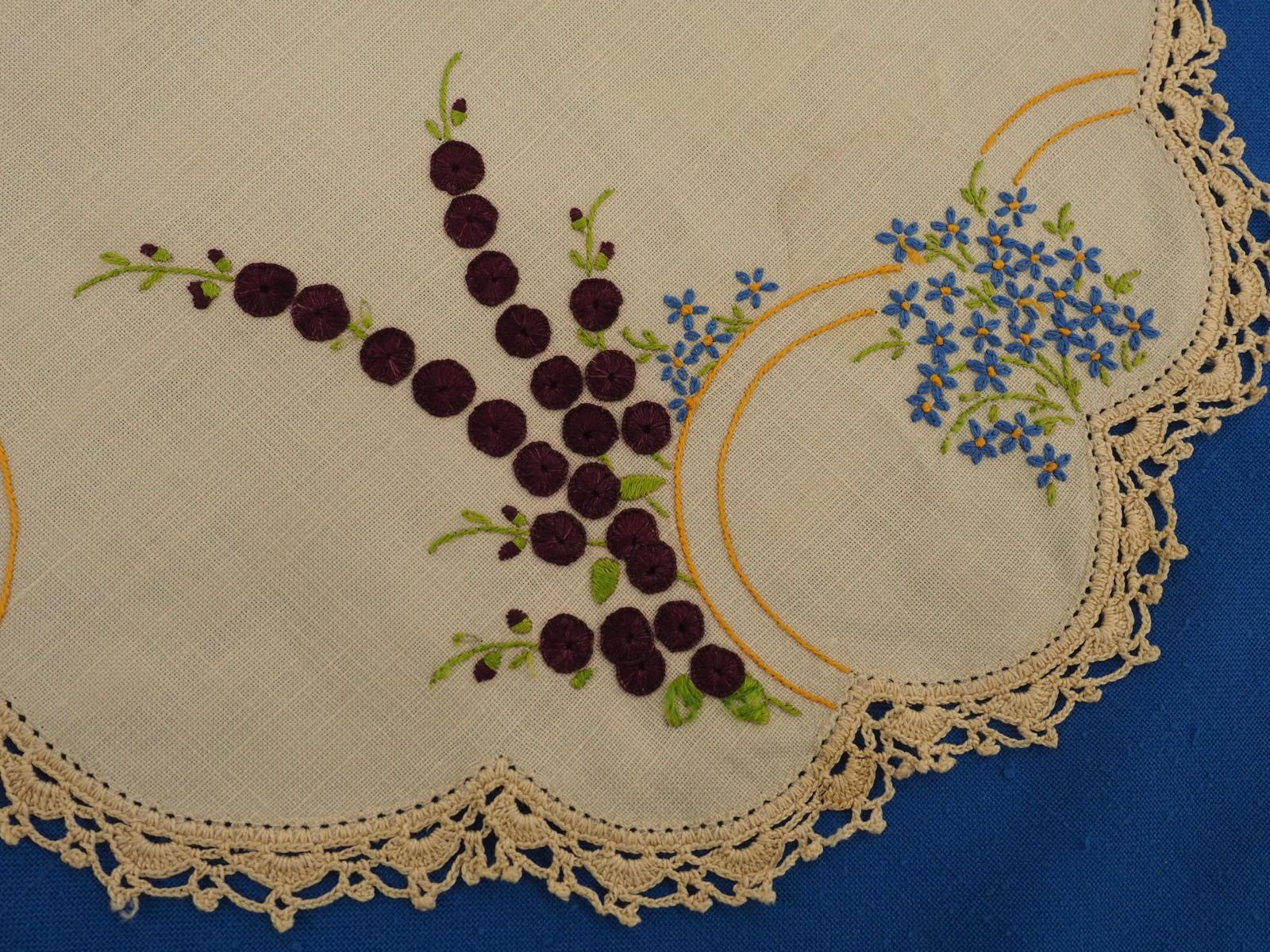 Embroidered mat detail