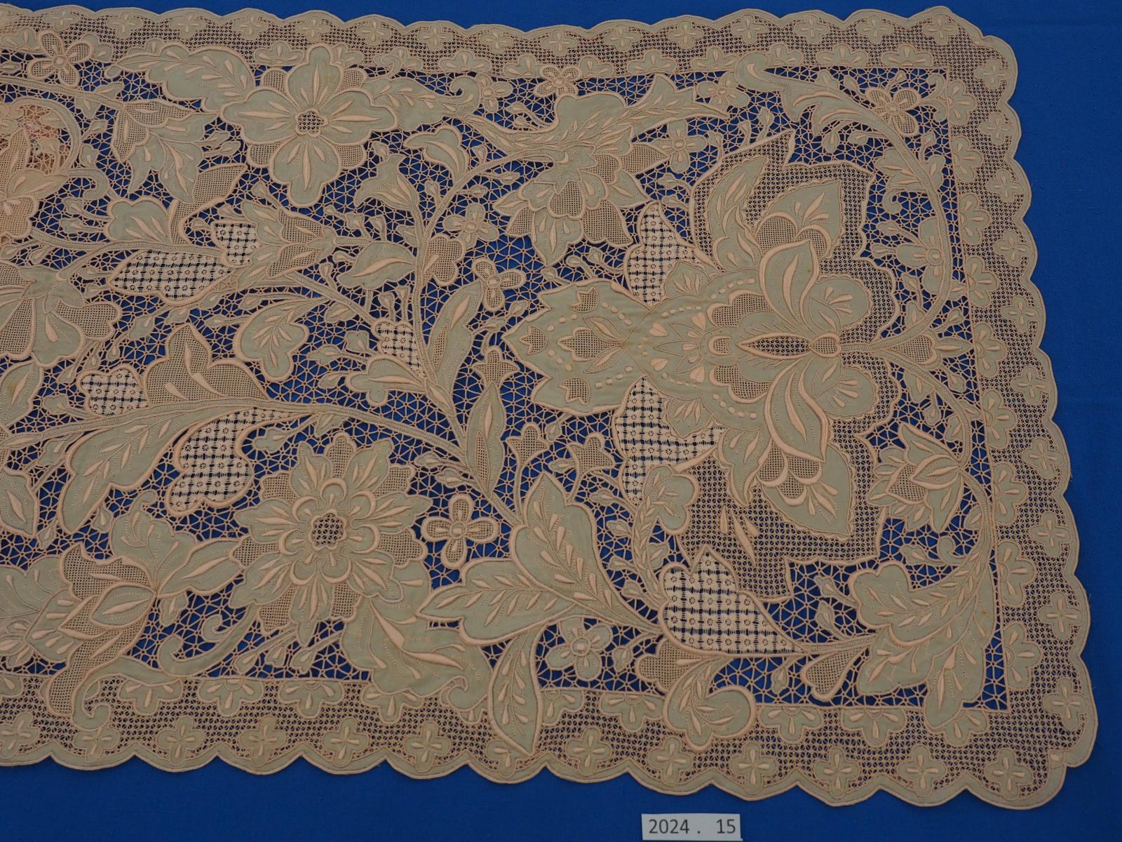 Cutwork and pulled fabric runner