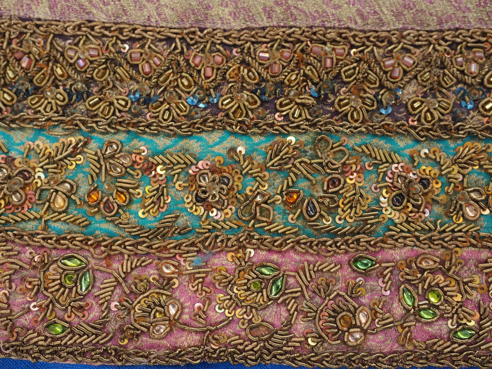 Detail of Indian Zardozi sari border